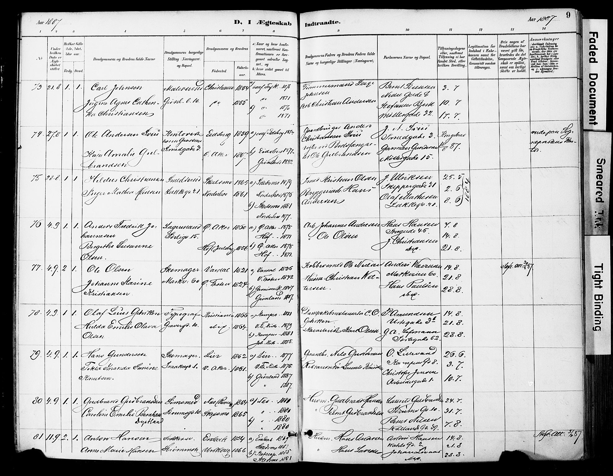 Grønland prestekontor Kirkebøker, SAO/A-10848/F/Fa/L0013: Parish register (official) no. 13, 1887-1906, p. 9