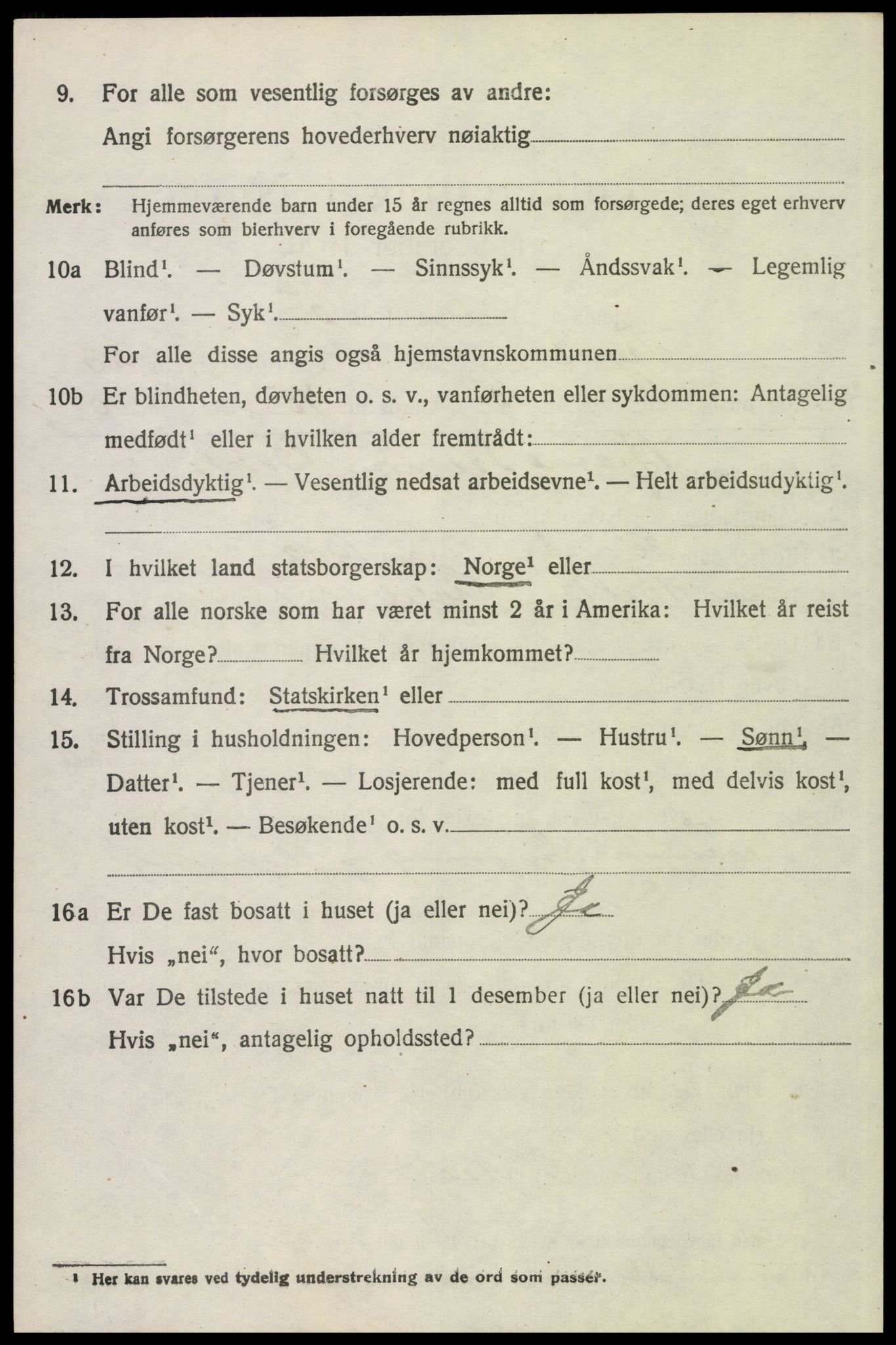 SAH, 1920 census for Trysil, 1920, p. 15014