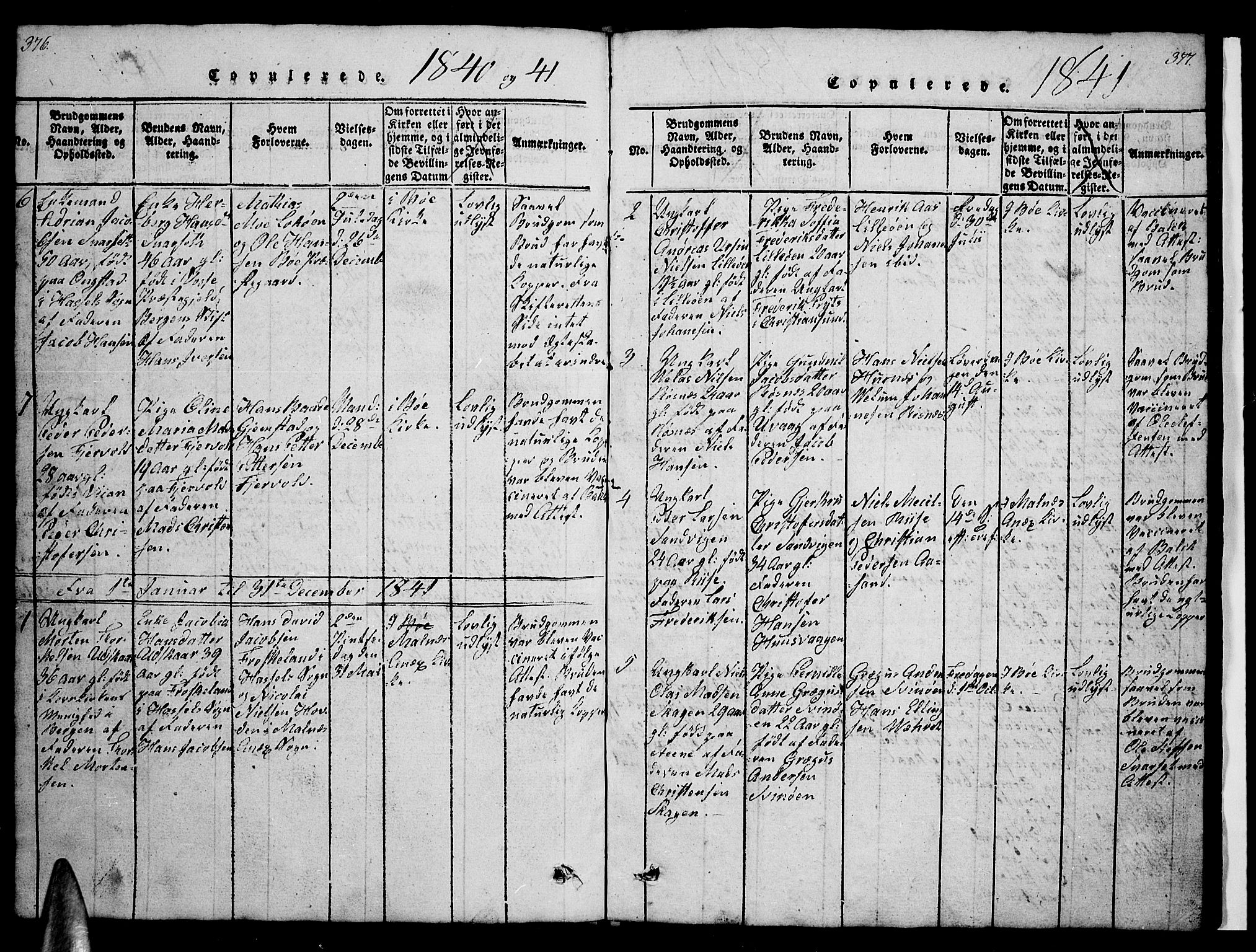 Ministerialprotokoller, klokkerbøker og fødselsregistre - Nordland, AV/SAT-A-1459/891/L1312: Parish register (copy) no. 891C01, 1820-1856, p. 376-377