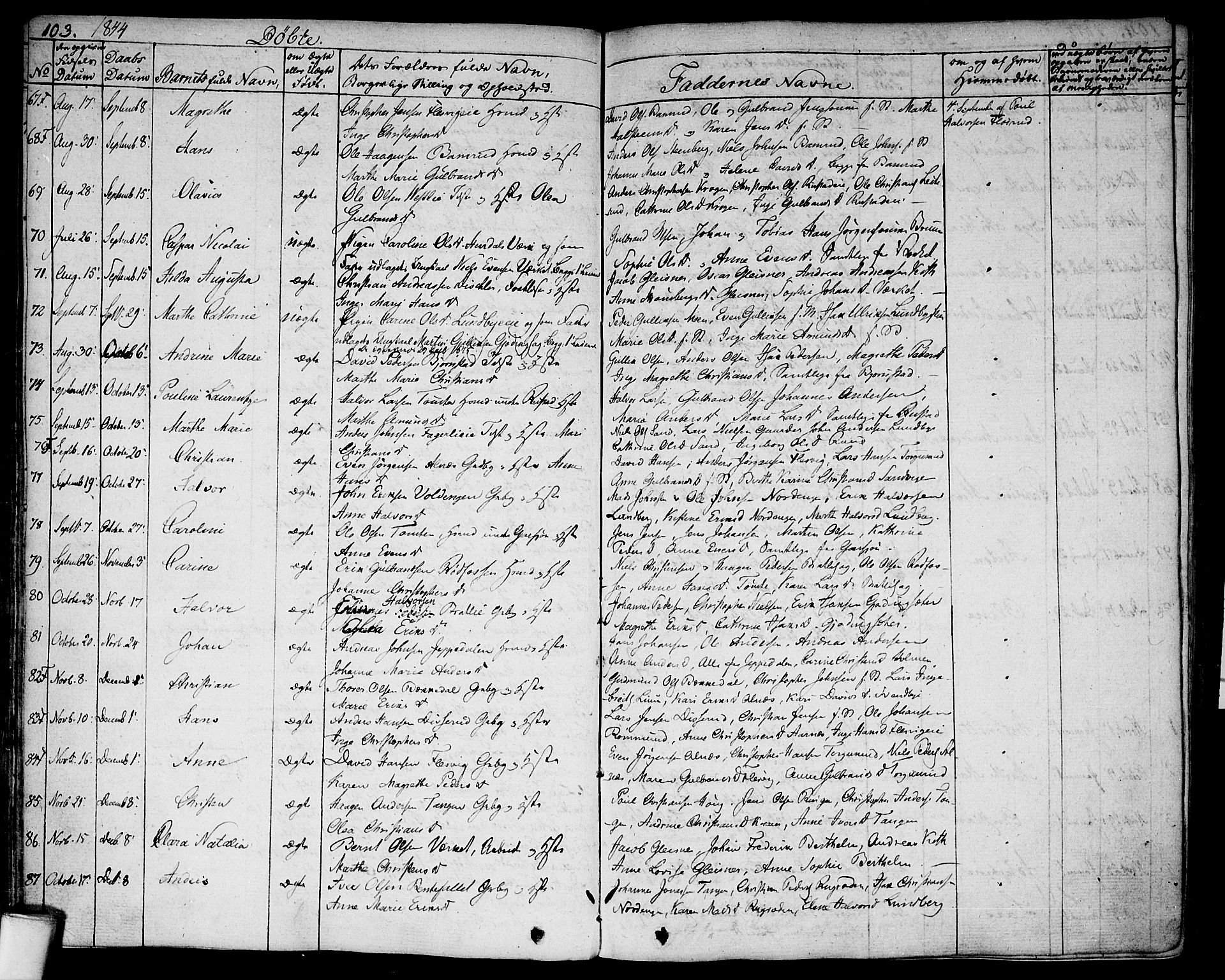 Hurdal prestekontor Kirkebøker, AV/SAO-A-10889/F/Fa/L0004: Parish register (official) no. I 4, 1828-1845, p. 103