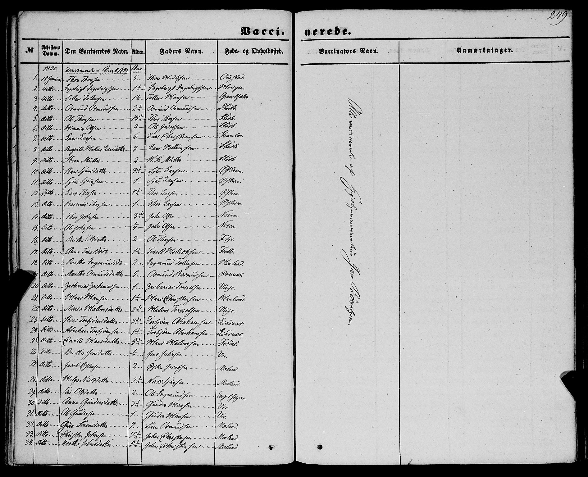 Etne sokneprestembete, SAB/A-75001/H/Haa: Parish register (official) no. A 8, 1848-1862, p. 249