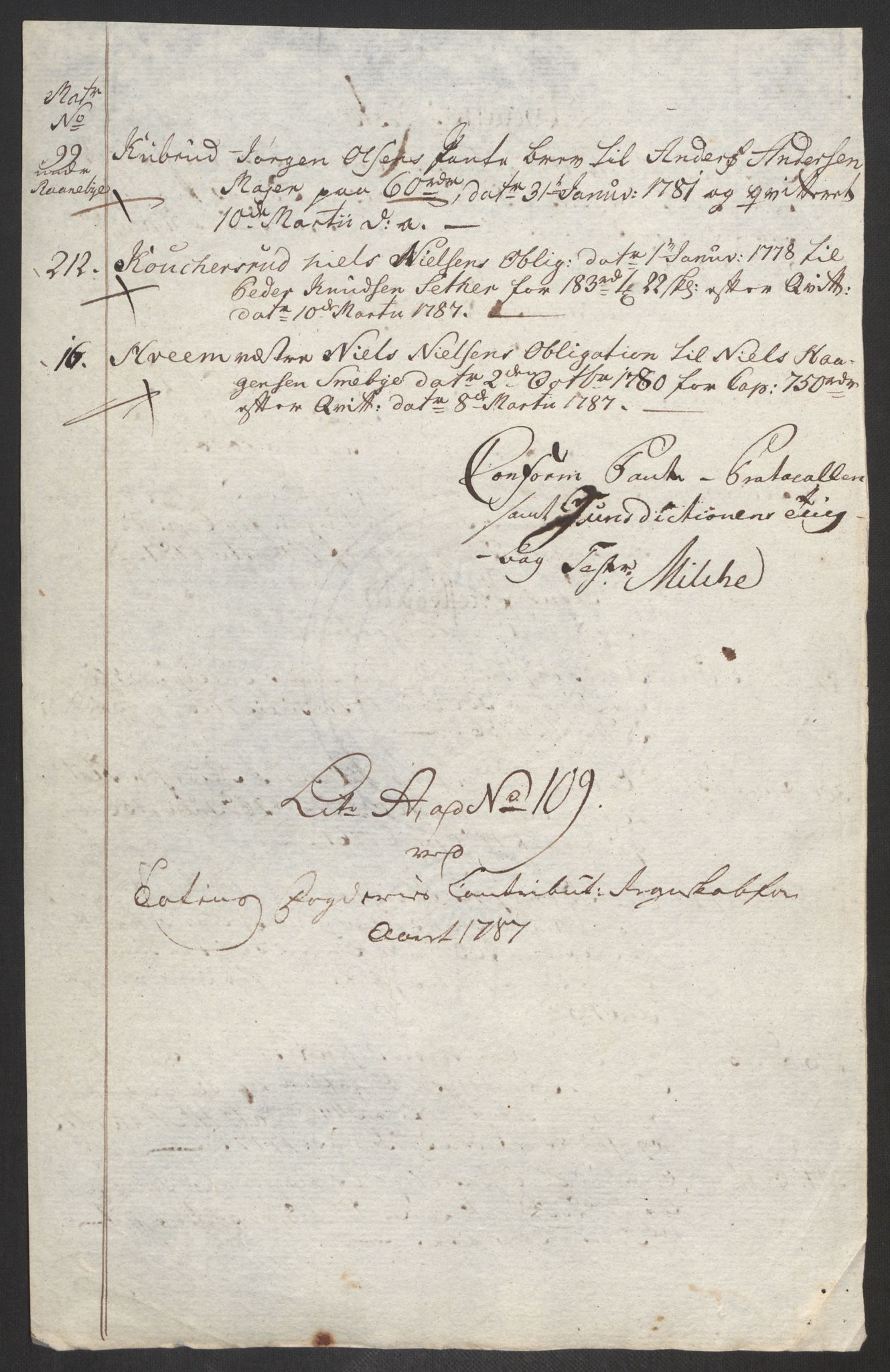 Rentekammeret inntil 1814, Reviderte regnskaper, Fogderegnskap, AV/RA-EA-4092/R19/L1374: Fogderegnskap Toten, Hadeland og Vardal, 1787, p. 347