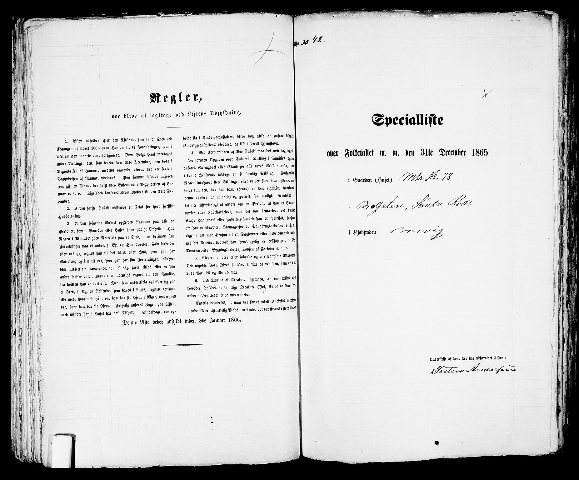 RA, 1865 census for Brevik, 1865, p. 461