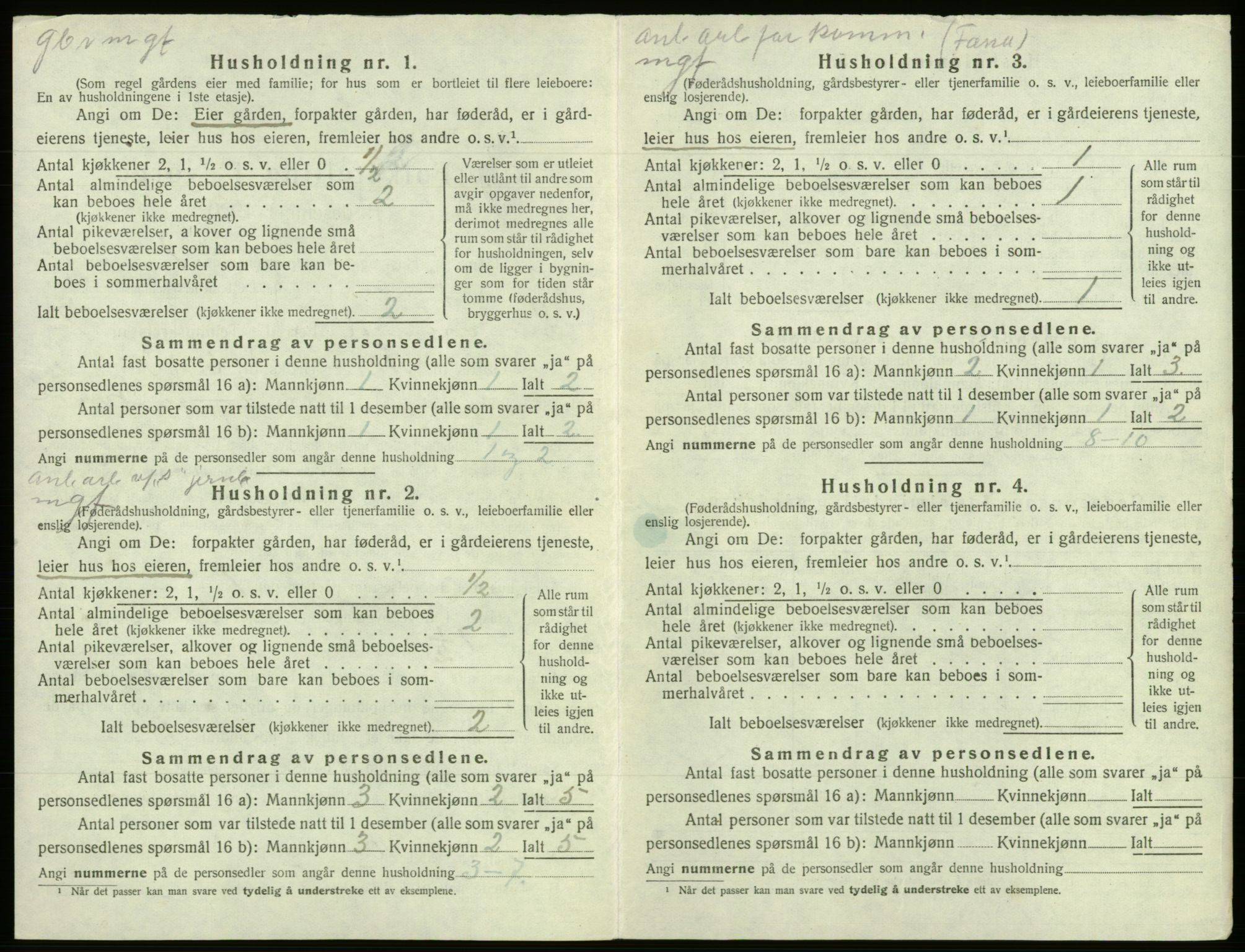 SAB, 1920 census for Samnanger, 1920, p. 397