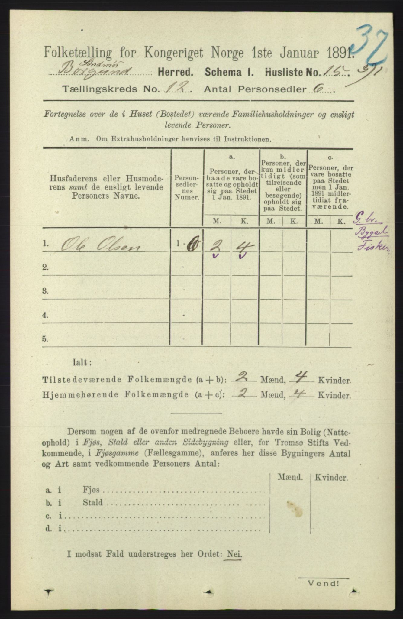 RA, 1891 census for 1531 Borgund, 1891, p. 3154