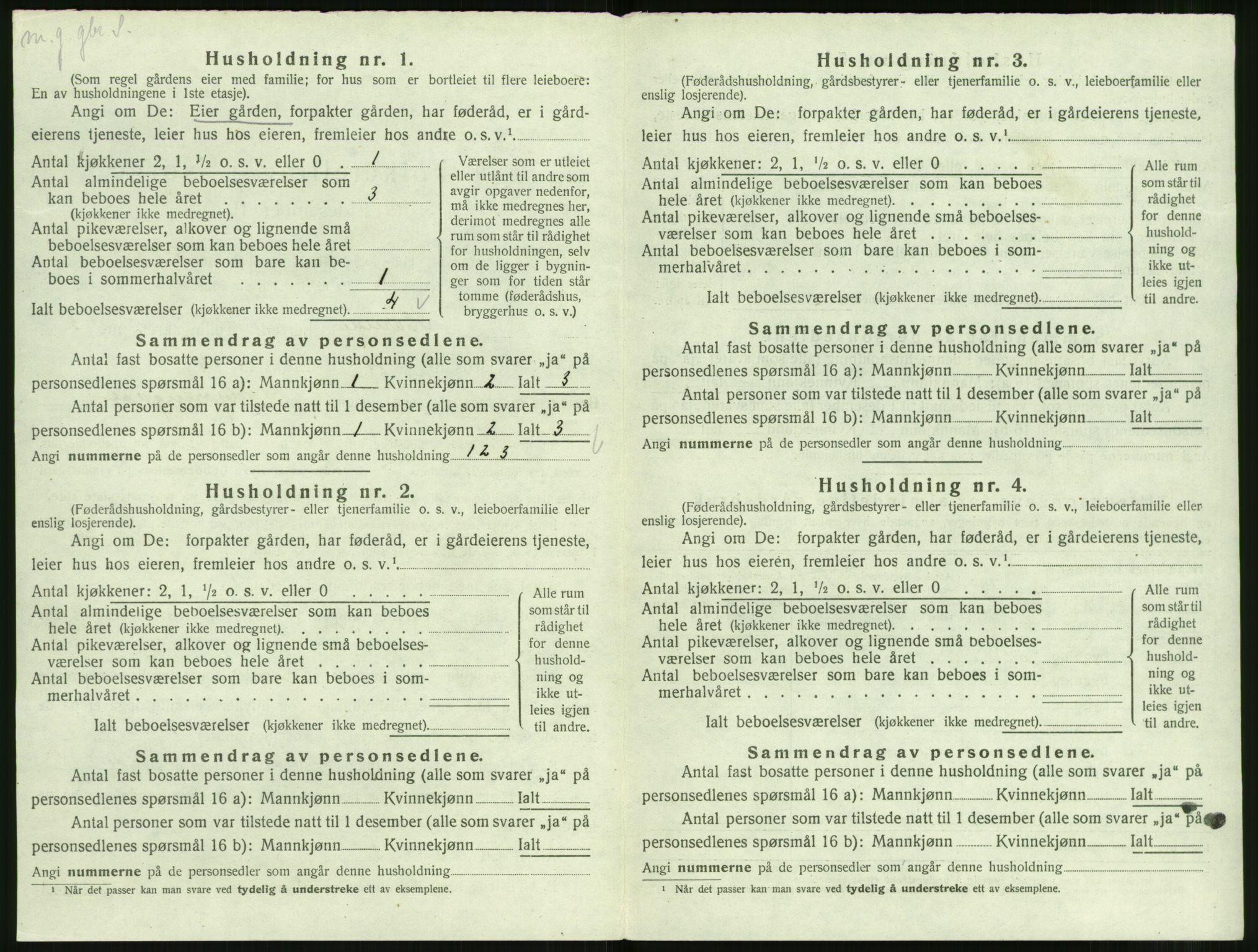 SAT, 1920 census for Hareid, 1920, p. 164