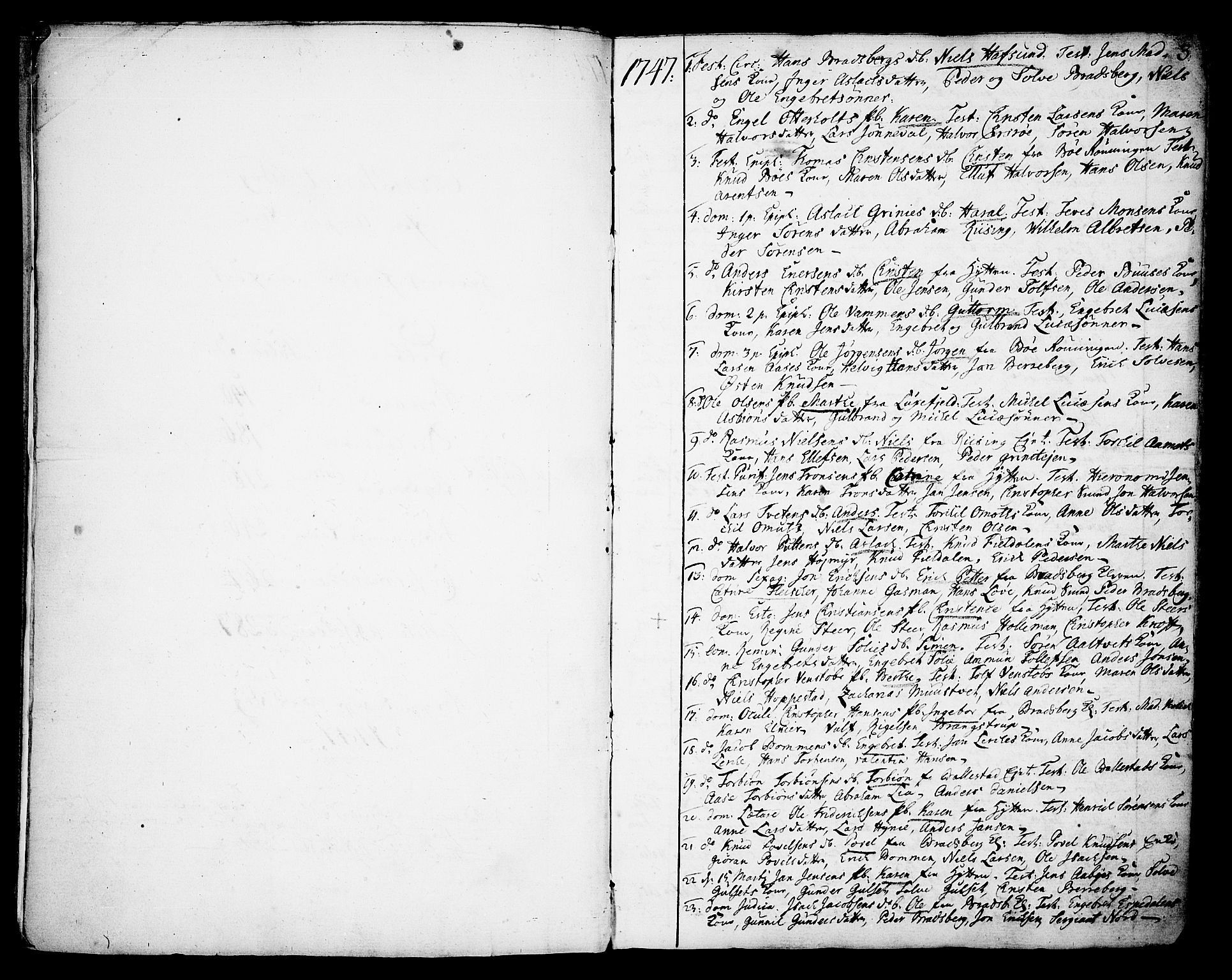 Gjerpen kirkebøker, SAKO/A-265/F/Fa/L0002: Parish register (official) no. I 2, 1747-1795, p. 3
