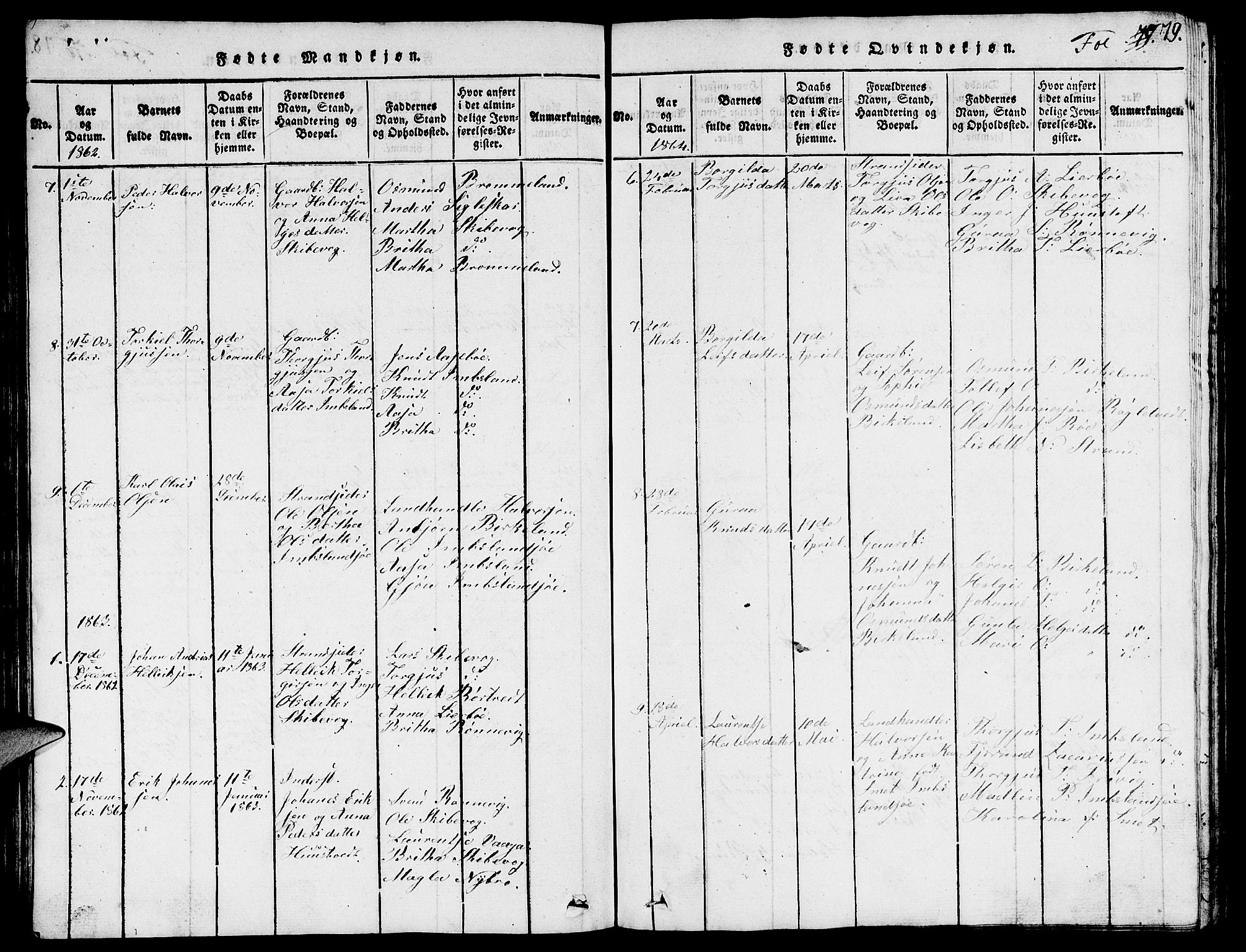 Vikedal sokneprestkontor, SAST/A-101840/01/V: Parish register (copy) no. B 3, 1816-1867, p. 79