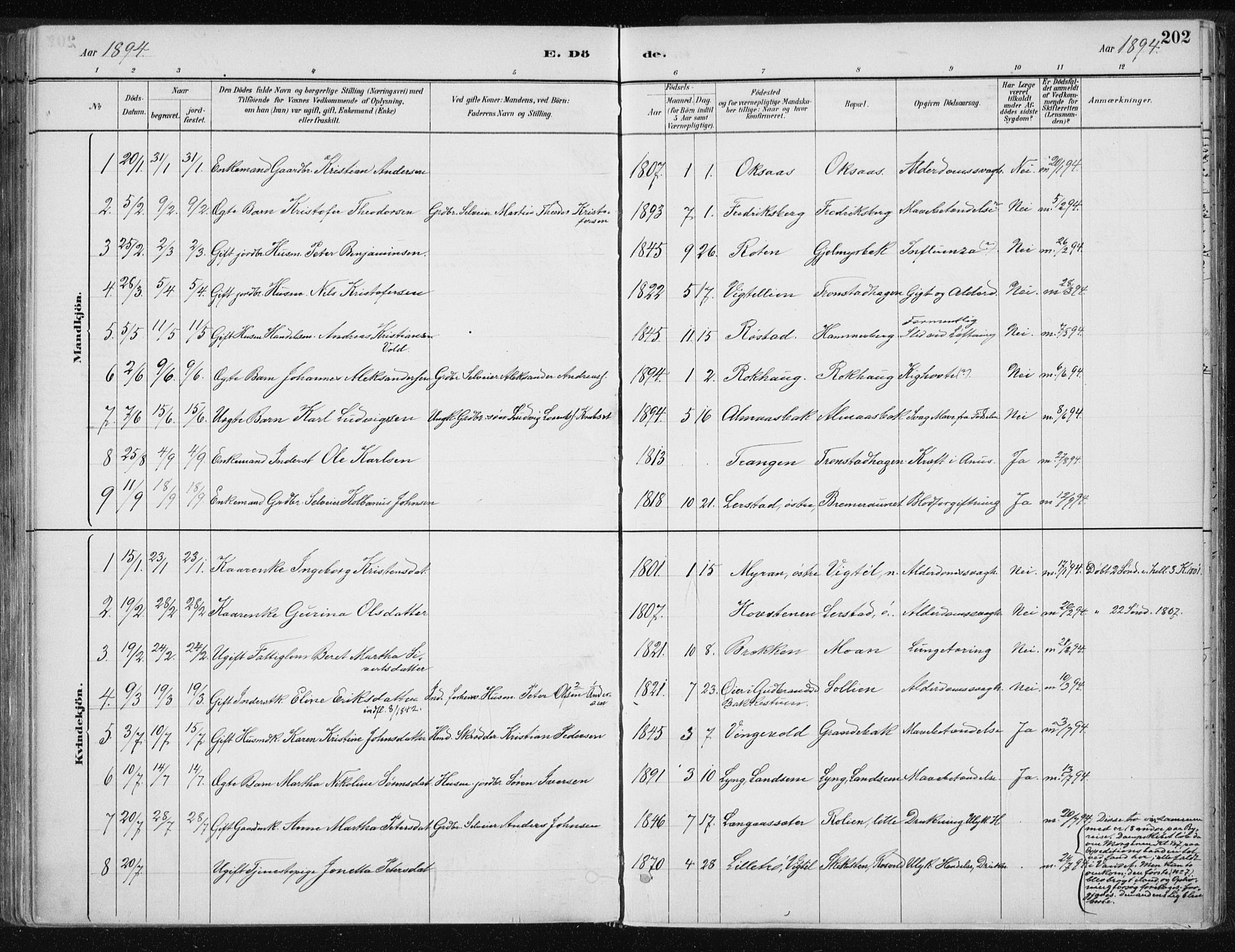 Ministerialprotokoller, klokkerbøker og fødselsregistre - Nord-Trøndelag, SAT/A-1458/701/L0010: Parish register (official) no. 701A10, 1883-1899, p. 202