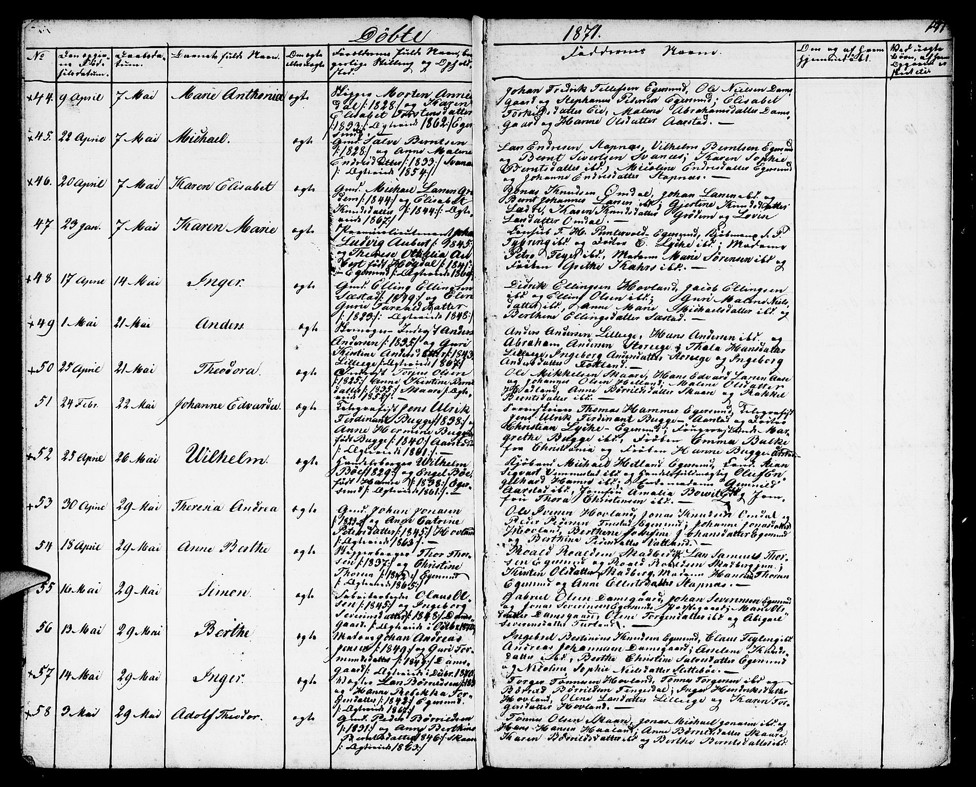 Eigersund sokneprestkontor, AV/SAST-A-101807/S09/L0004: Parish register (copy) no. B 4, 1855-1871, p. 191