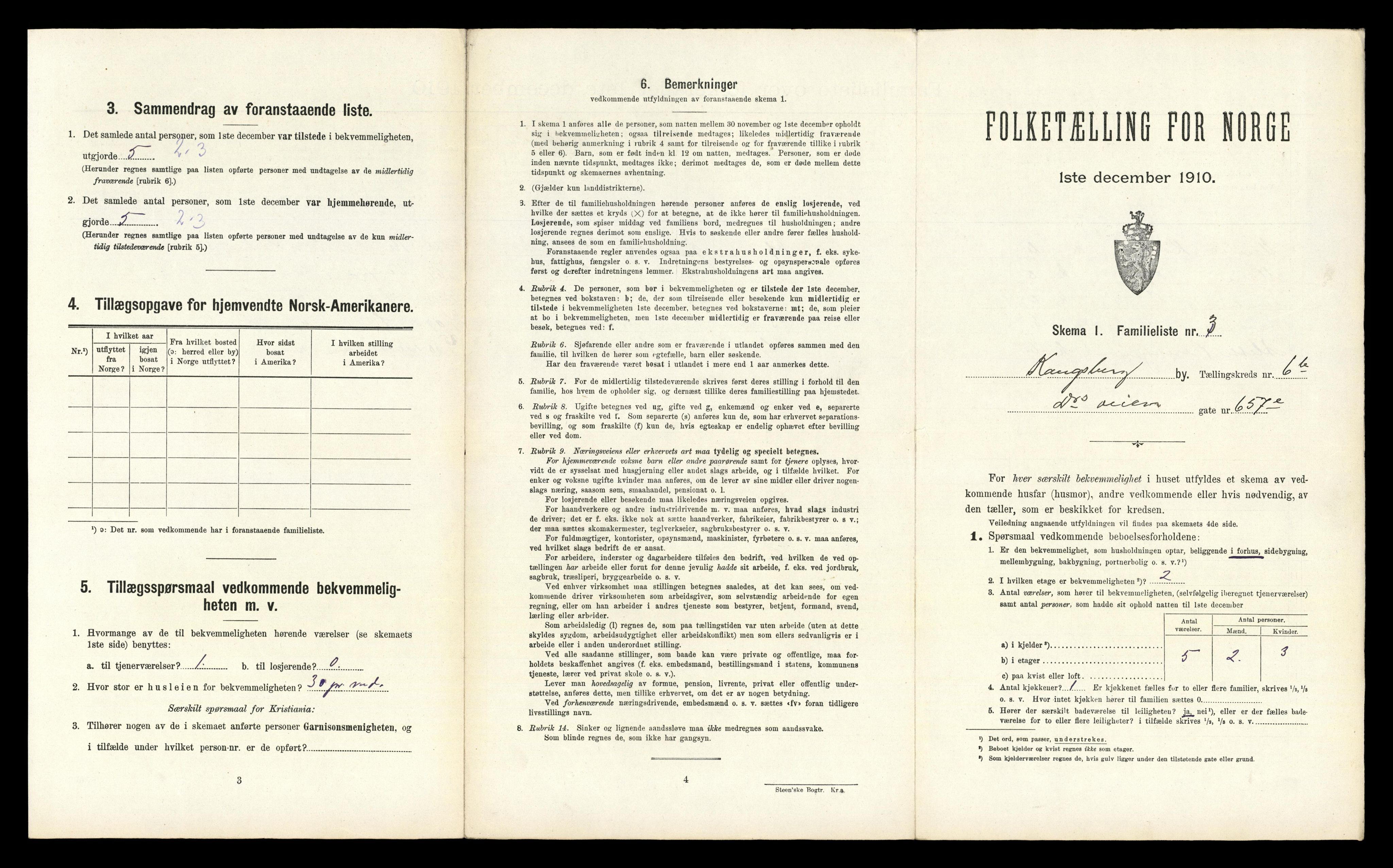 RA, 1910 census for Kongsberg, 1910, p. 2522