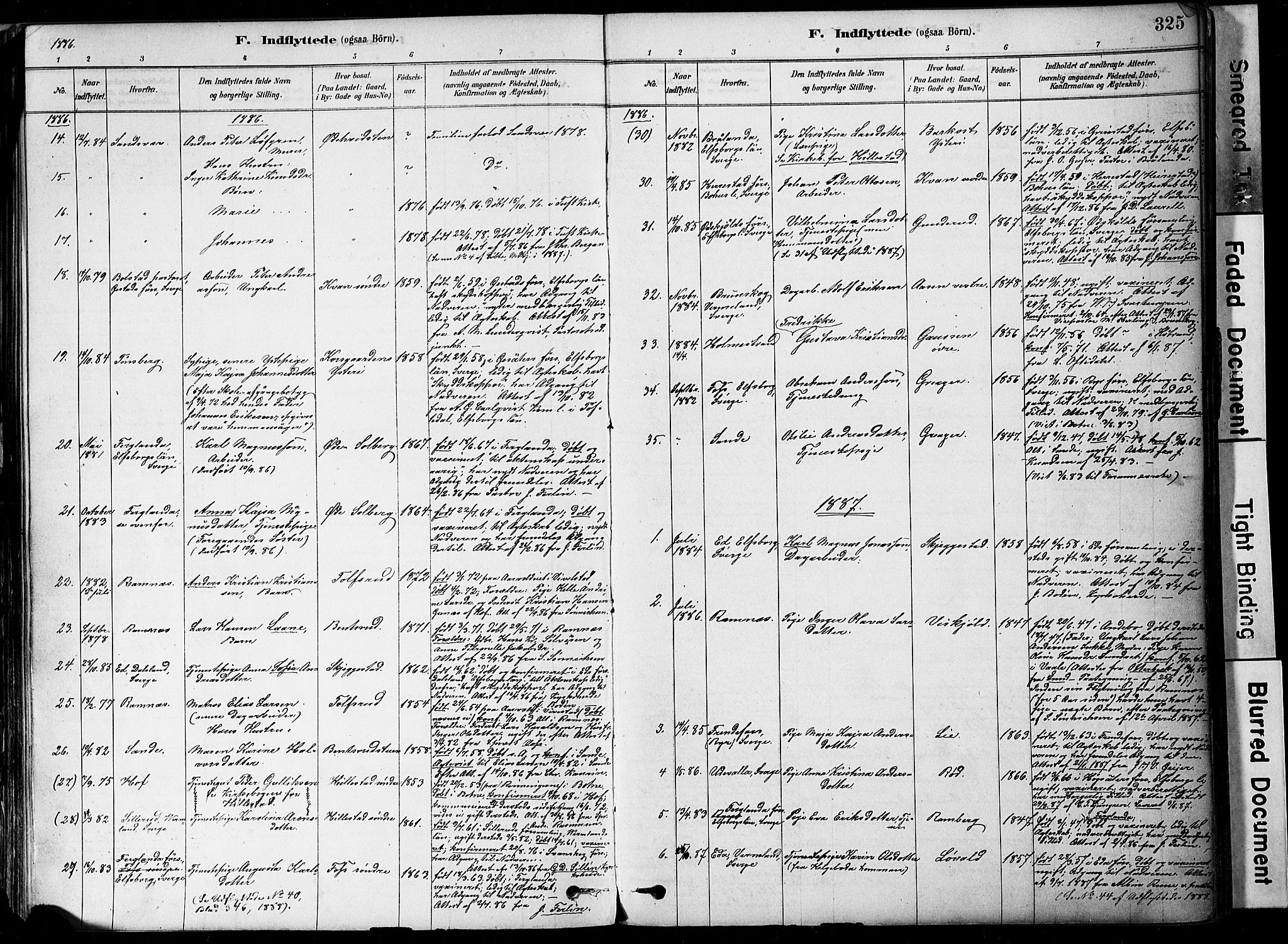 Botne kirkebøker, SAKO/A-340/F/Fa/L0007: Parish register (official) no. I 7, 1878-1910, p. 325