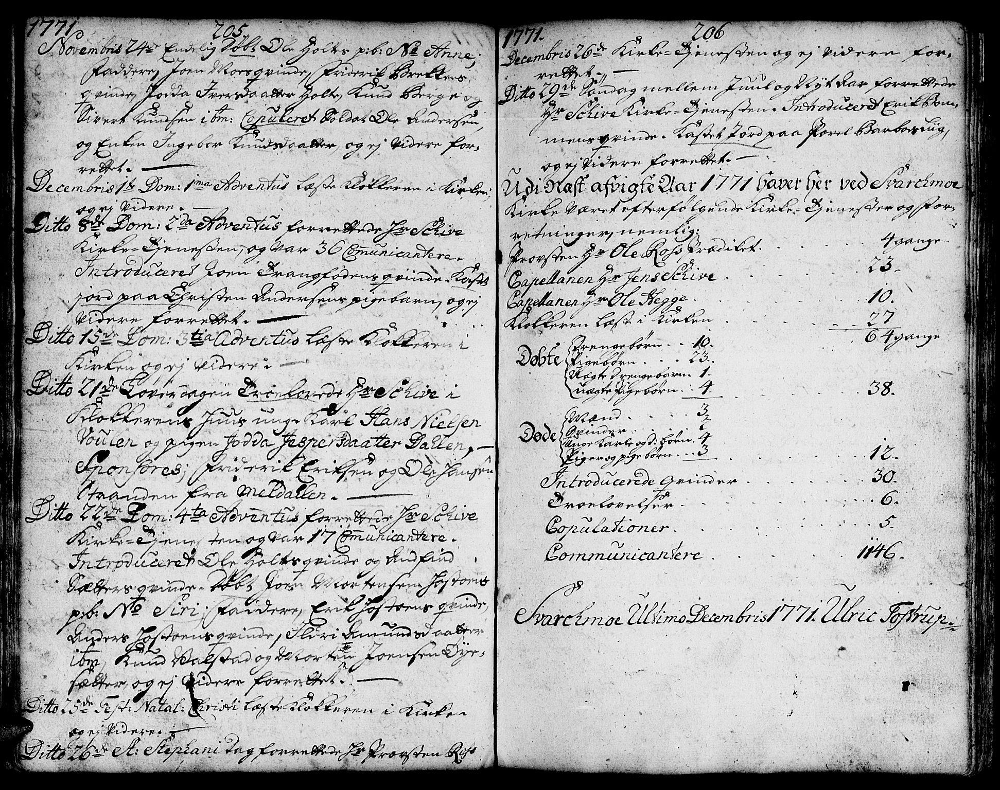 Ministerialprotokoller, klokkerbøker og fødselsregistre - Sør-Trøndelag, SAT/A-1456/671/L0840: Parish register (official) no. 671A02, 1756-1794, p. 205-206