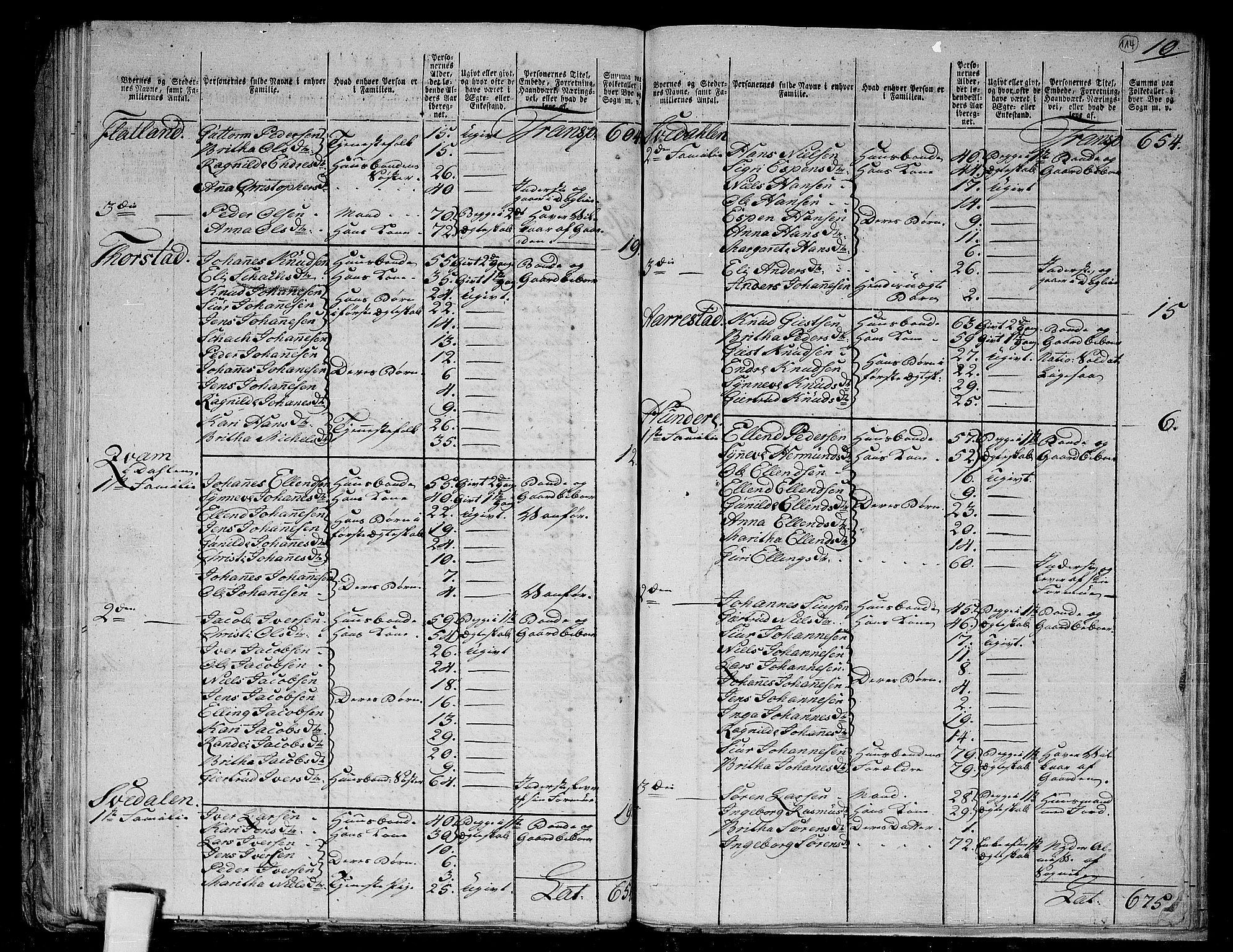 RA, 1801 census for 1420P Sogndal, 1801, p. 113b-114a