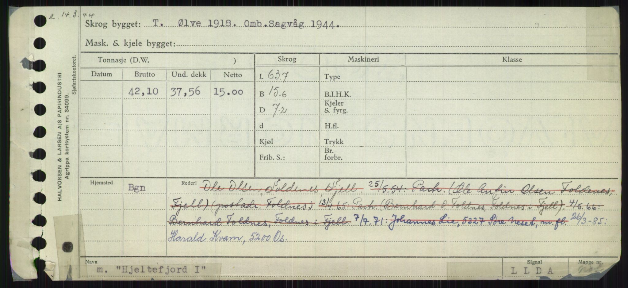 Sjøfartsdirektoratet med forløpere, Skipsmålingen, AV/RA-S-1627/H/Ha/L0003/0001: Fartøy, Hilm-Mar / Fartøy, Hilm-Kol, p. 39
