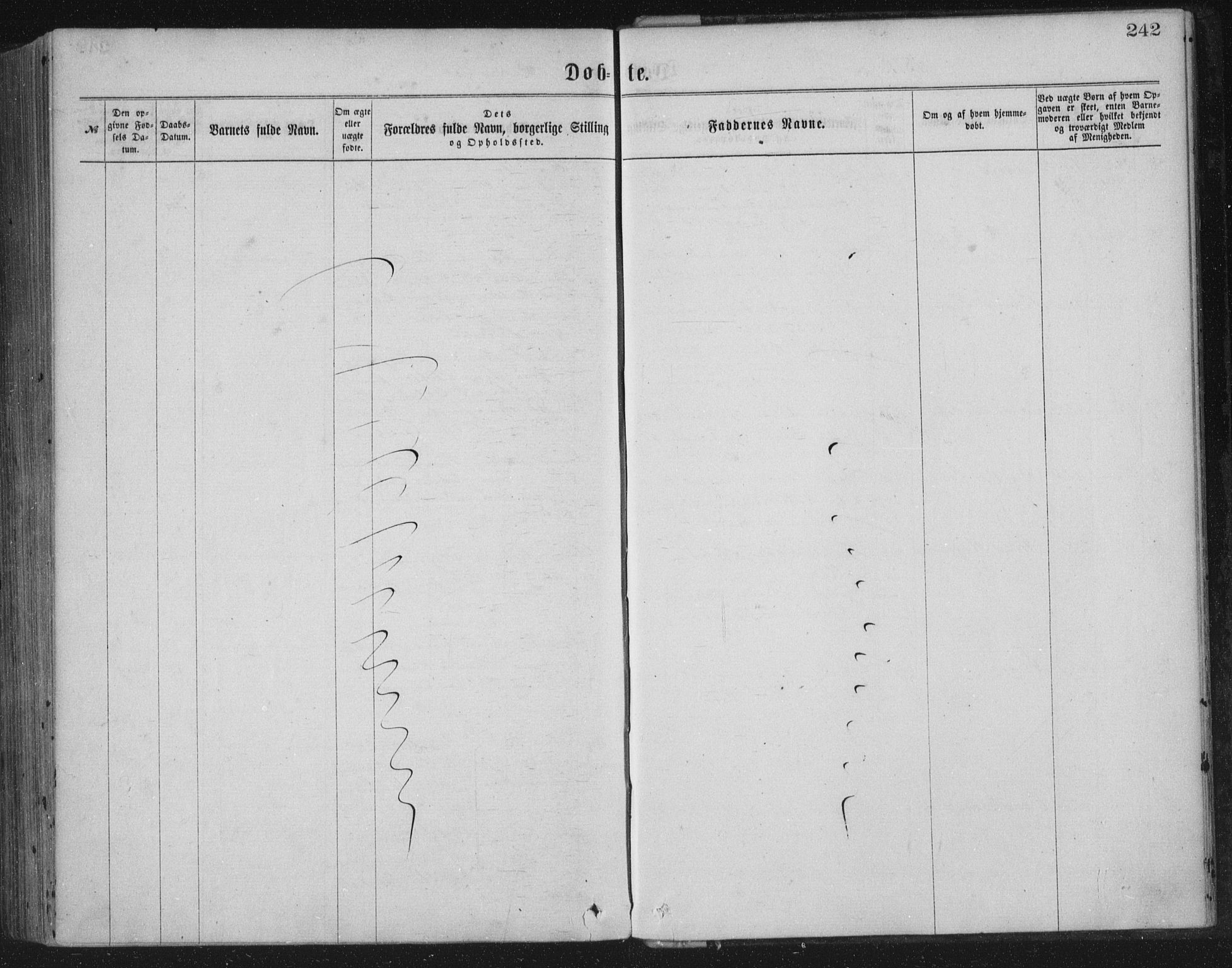 Korskirken sokneprestembete, AV/SAB-A-76101/H/Haa/L0019: Parish register (official) no. B 5, 1866-1871, p. 242