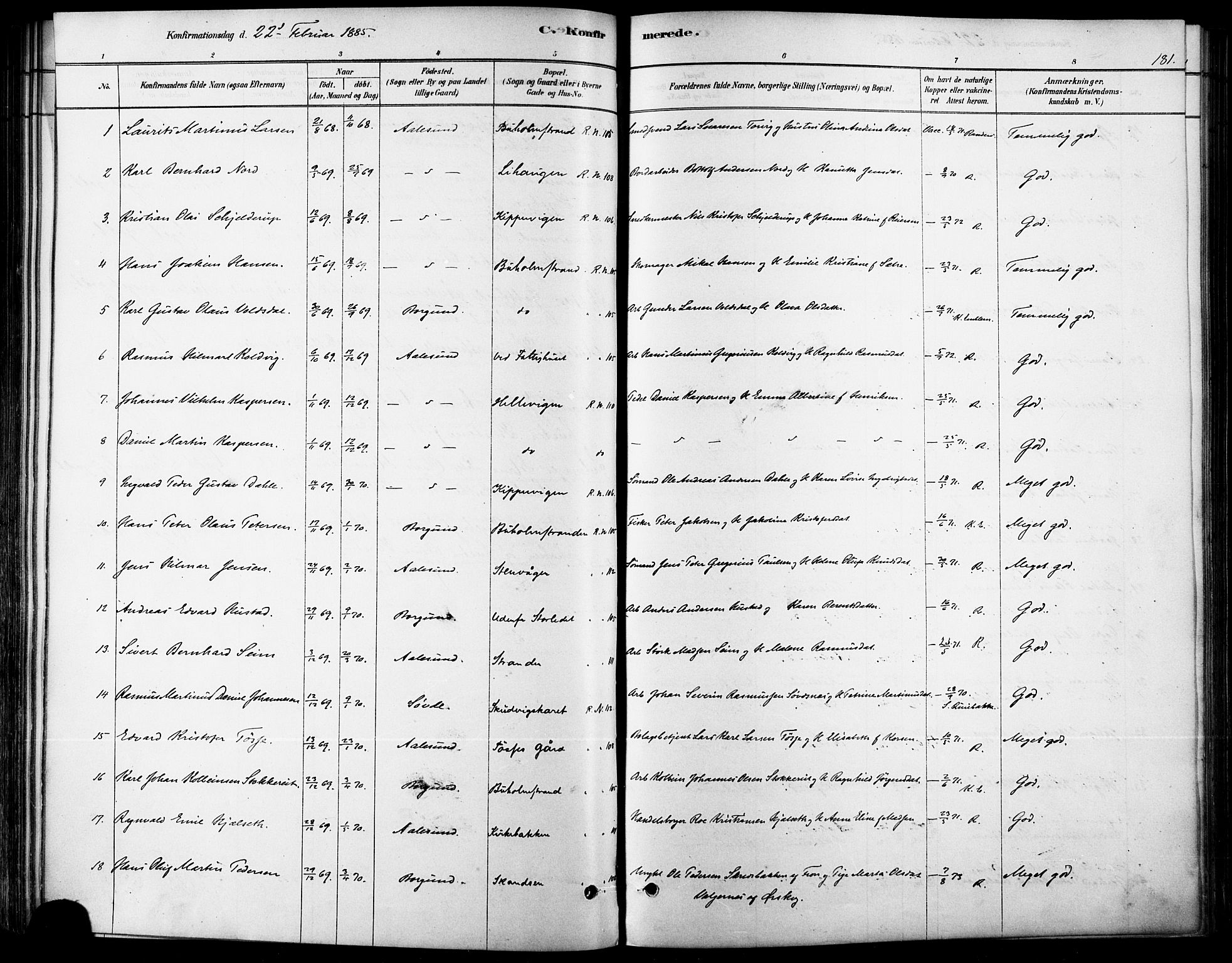 Ministerialprotokoller, klokkerbøker og fødselsregistre - Møre og Romsdal, AV/SAT-A-1454/529/L0454: Parish register (official) no. 529A04, 1878-1885, p. 181