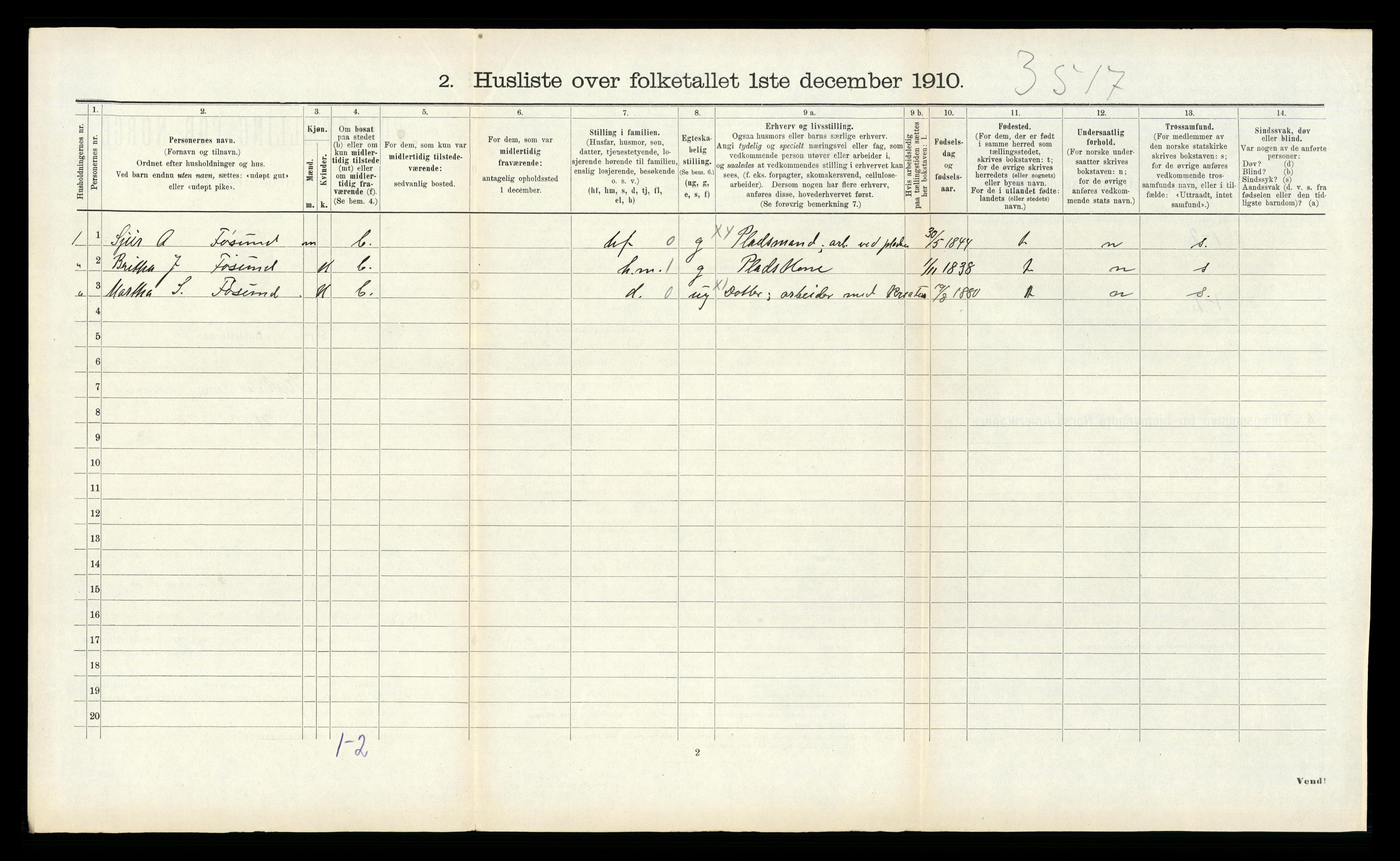 RA, 1910 census for Kyrkjebø, 1910, p. 184