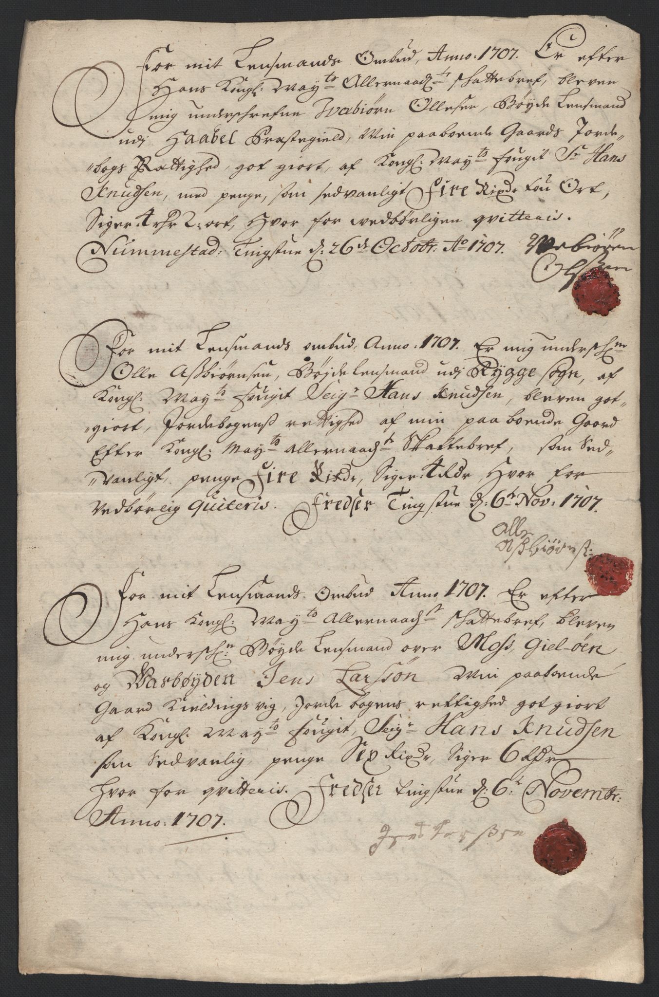 Rentekammeret inntil 1814, Reviderte regnskaper, Fogderegnskap, AV/RA-EA-4092/R04/L0134: Fogderegnskap Moss, Onsøy, Tune, Veme og Åbygge, 1707-1708, p. 188