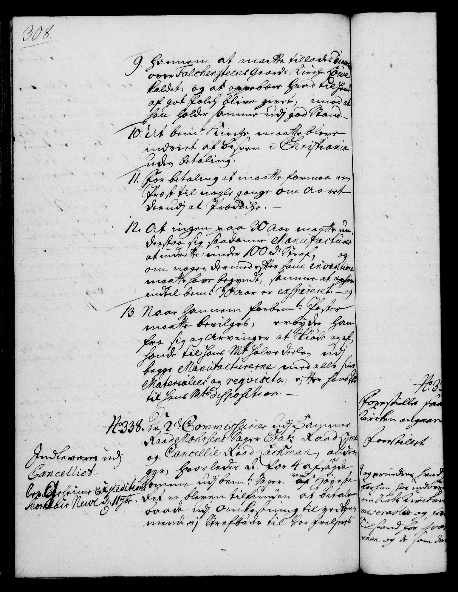 Rentekammeret, Kammerkanselliet, RA/EA-3111/G/Gh/Gha/L0013: Norsk ekstraktmemorialprotokoll (merket RK 53.58), 1731, p. 308