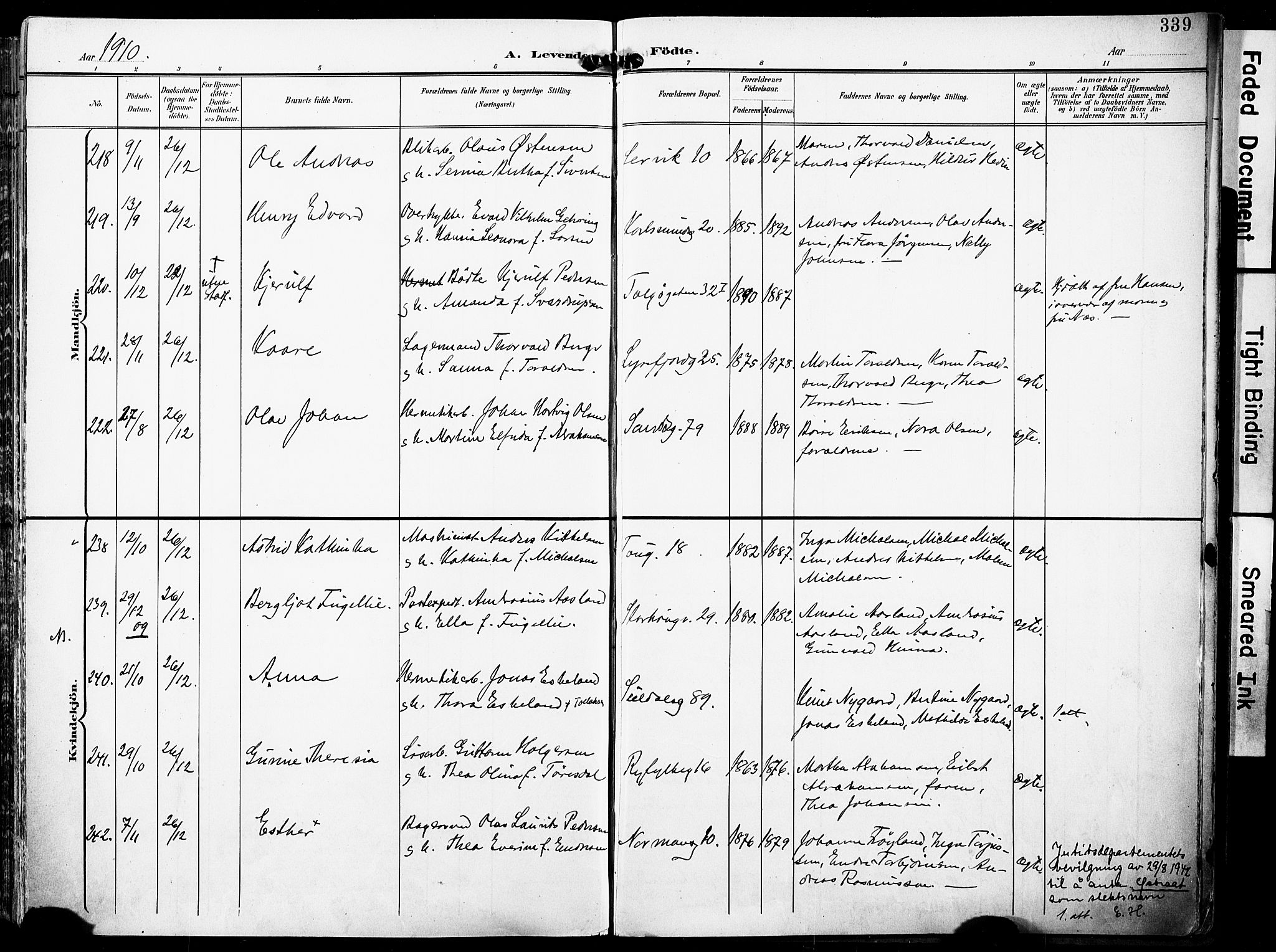 St. Johannes sokneprestkontor, AV/SAST-A-101814/001/30/30BA/L0007: Parish register (official) no. A 7, 1900-1910, p. 339