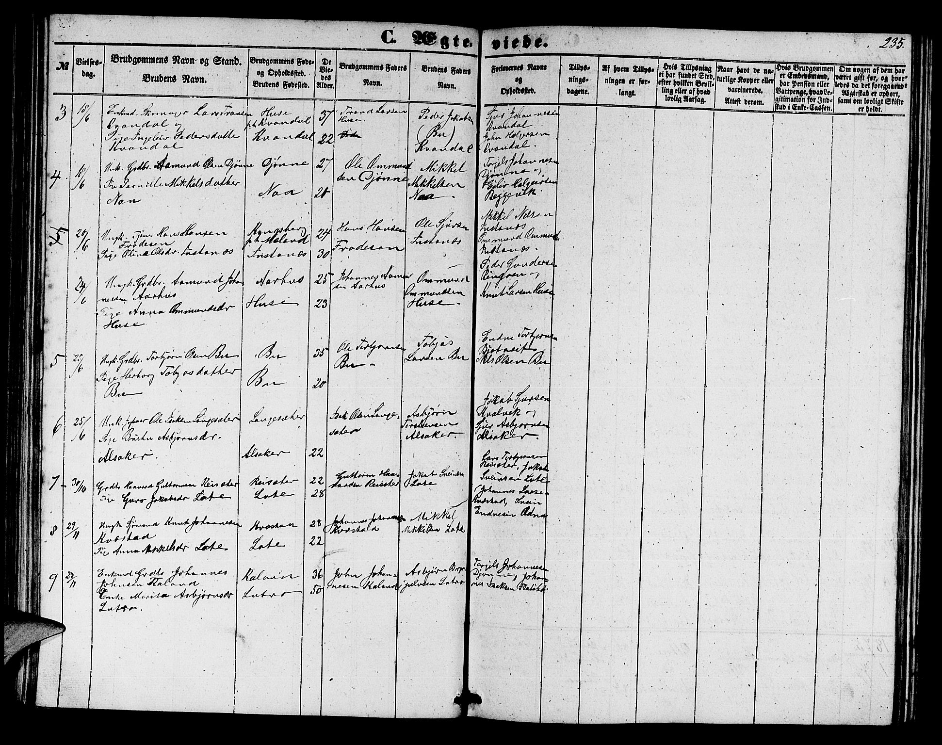 Ullensvang sokneprestembete, SAB/A-78701/H/Hab: Parish register (copy) no. E 6, 1857-1886, p. 235