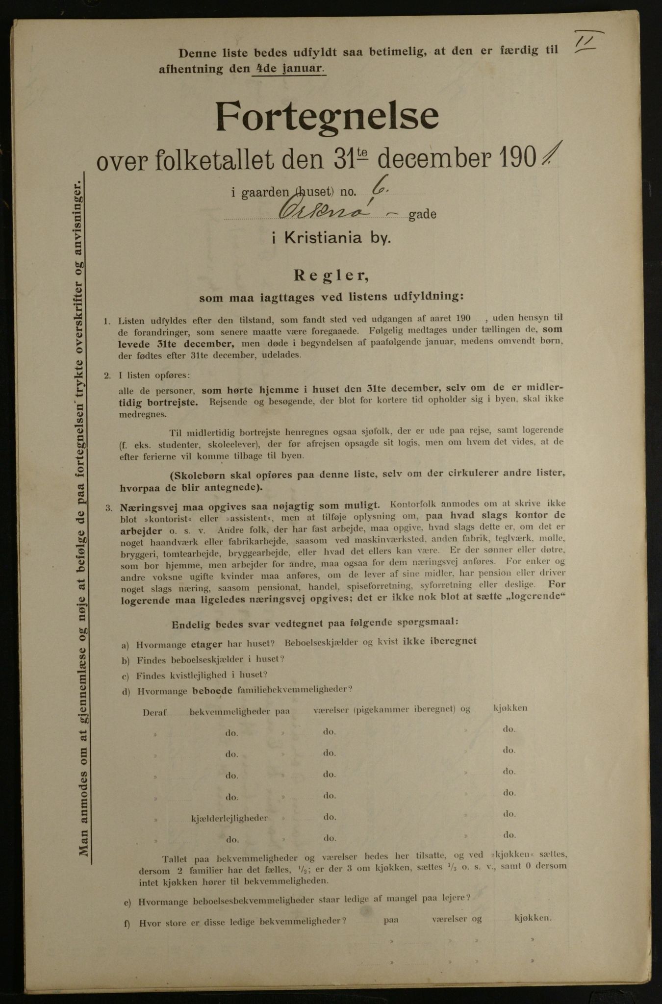 OBA, Municipal Census 1901 for Kristiania, 1901, p. 11626