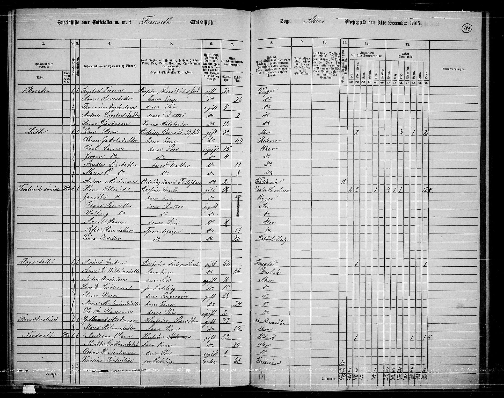 RA, 1865 census for Østre Aker, 1865, p. 169