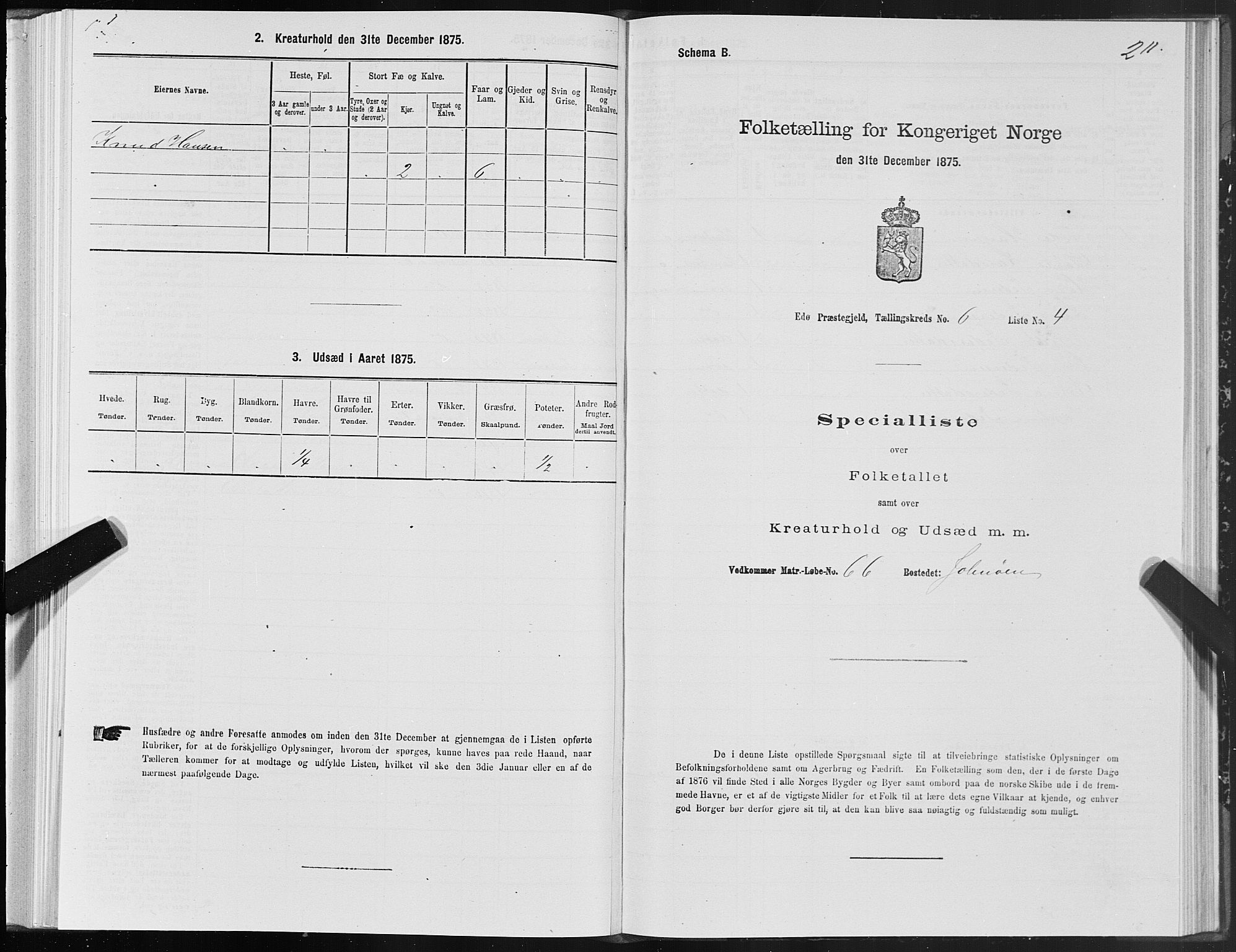 SAT, 1875 census for 1573P Edøy, 1875, p. 2211