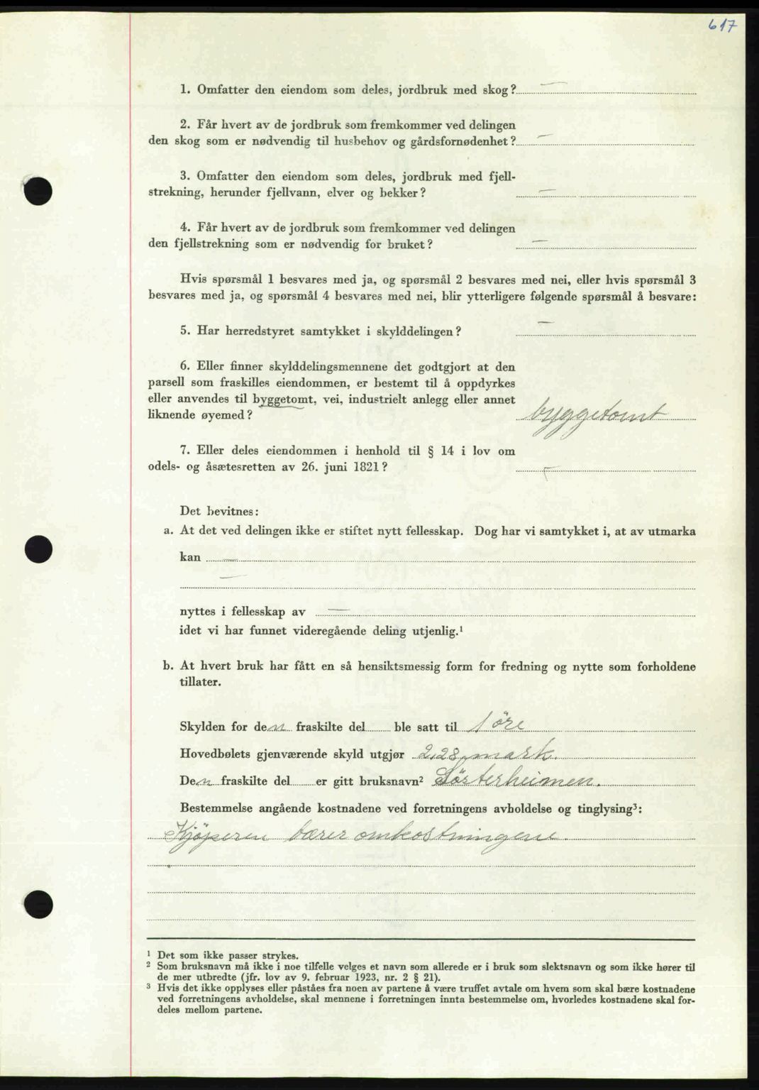 Nordmøre sorenskriveri, AV/SAT-A-4132/1/2/2Ca: Mortgage book no. A113, 1949-1950, Diary no: : 3727/1949