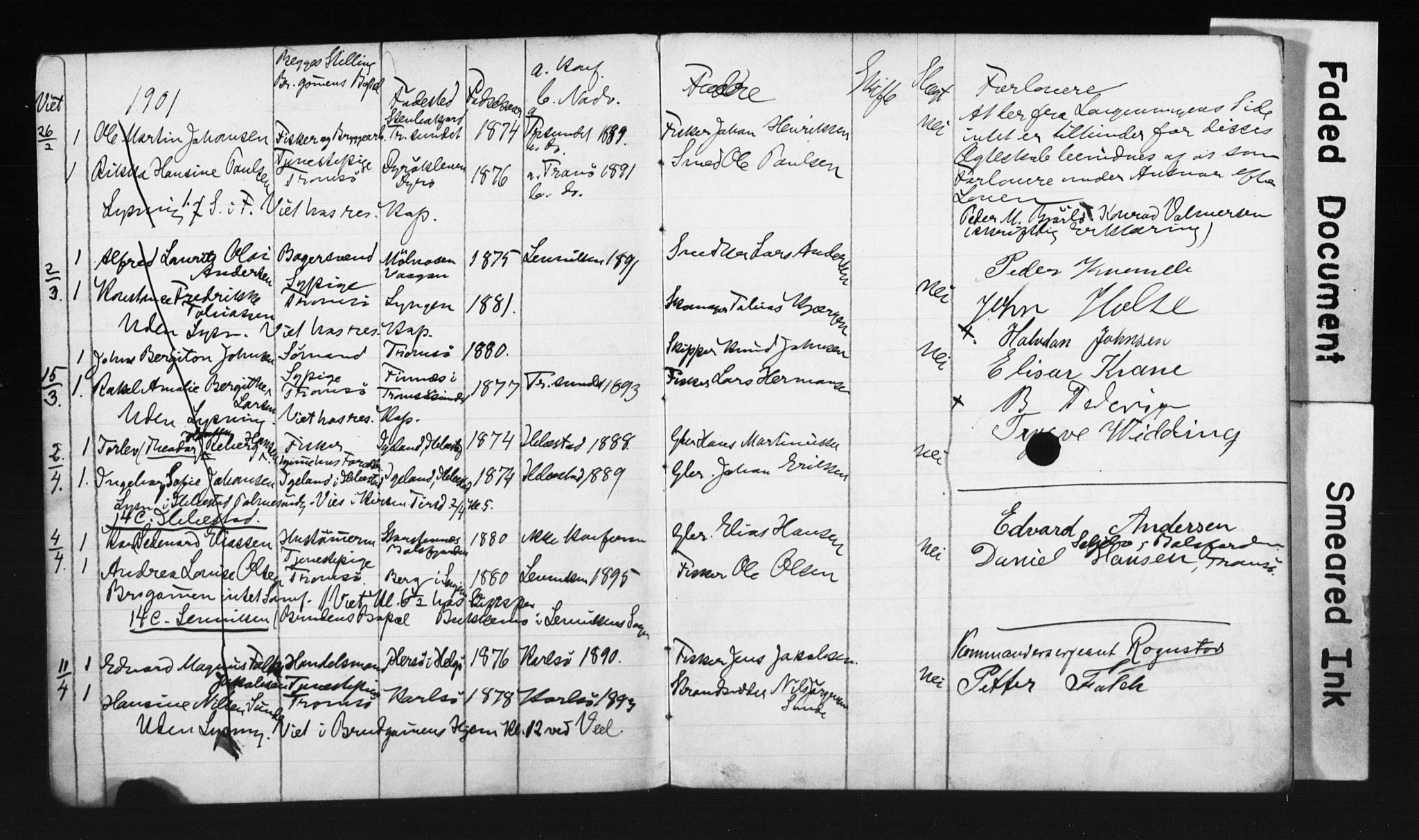 Tromsø sokneprestkontor/stiftsprosti/domprosti, SATØ/S-1343/H/Hc/L0099/0004: Banns register no. 8, 1901-1905