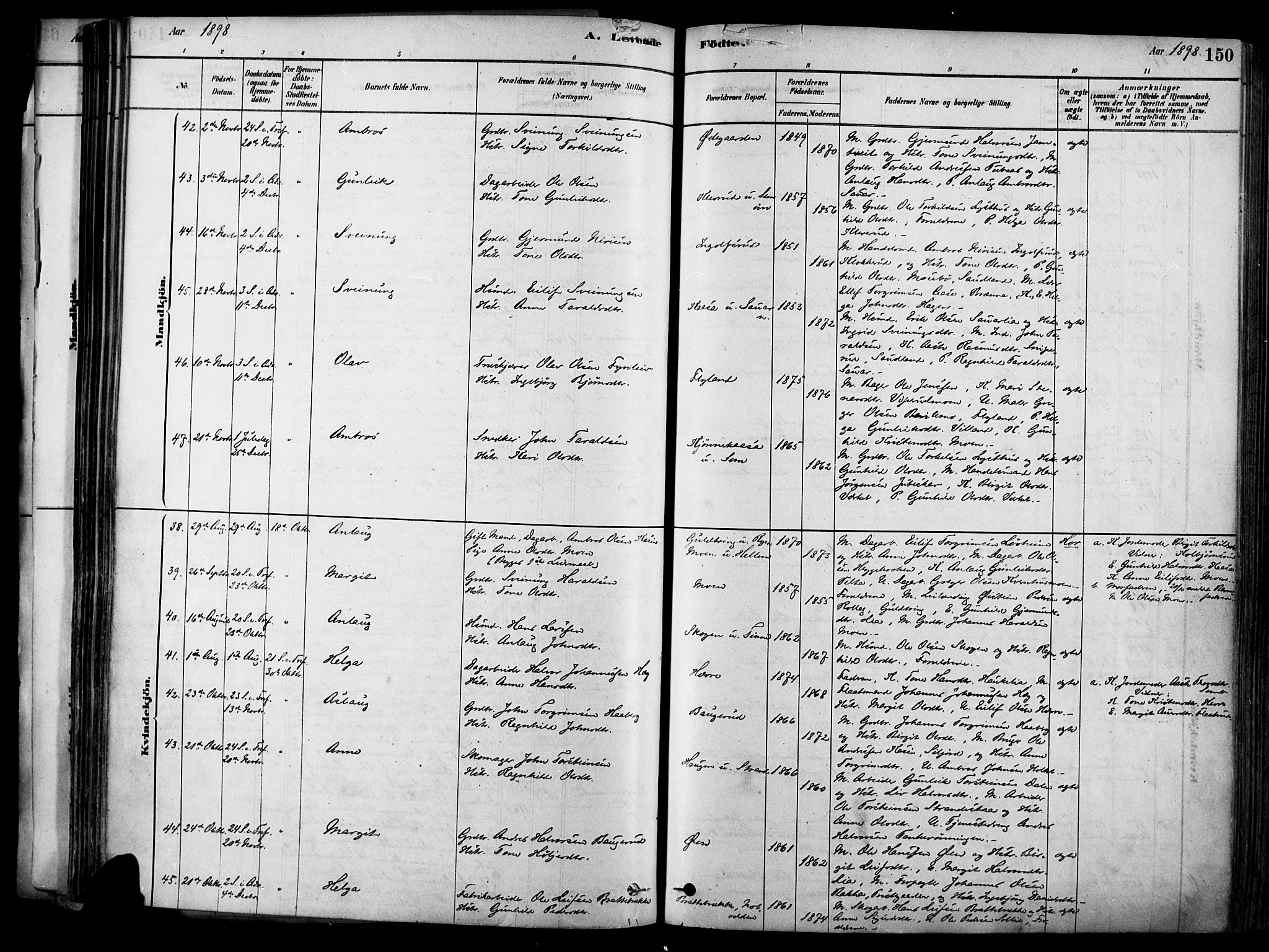 Heddal kirkebøker, SAKO/A-268/F/Fa/L0008: Parish register (official) no. I 8, 1878-1903, p. 150