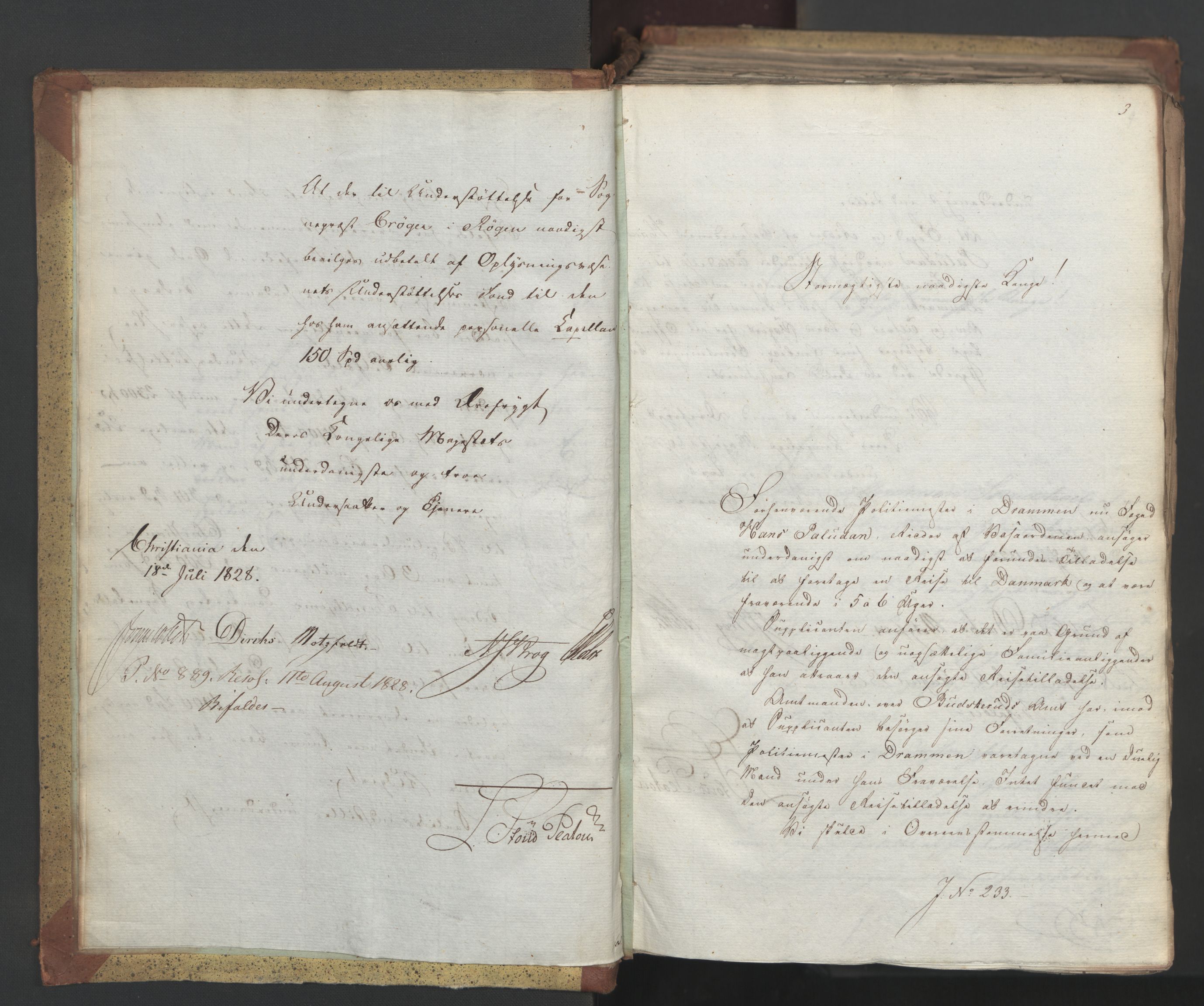 Statsrådsavdelingen i Stockholm, AV/RA-S-1003/D/Da/L0055: Regjeringsinnstillinger nr. 231-435, 1828, p. 6