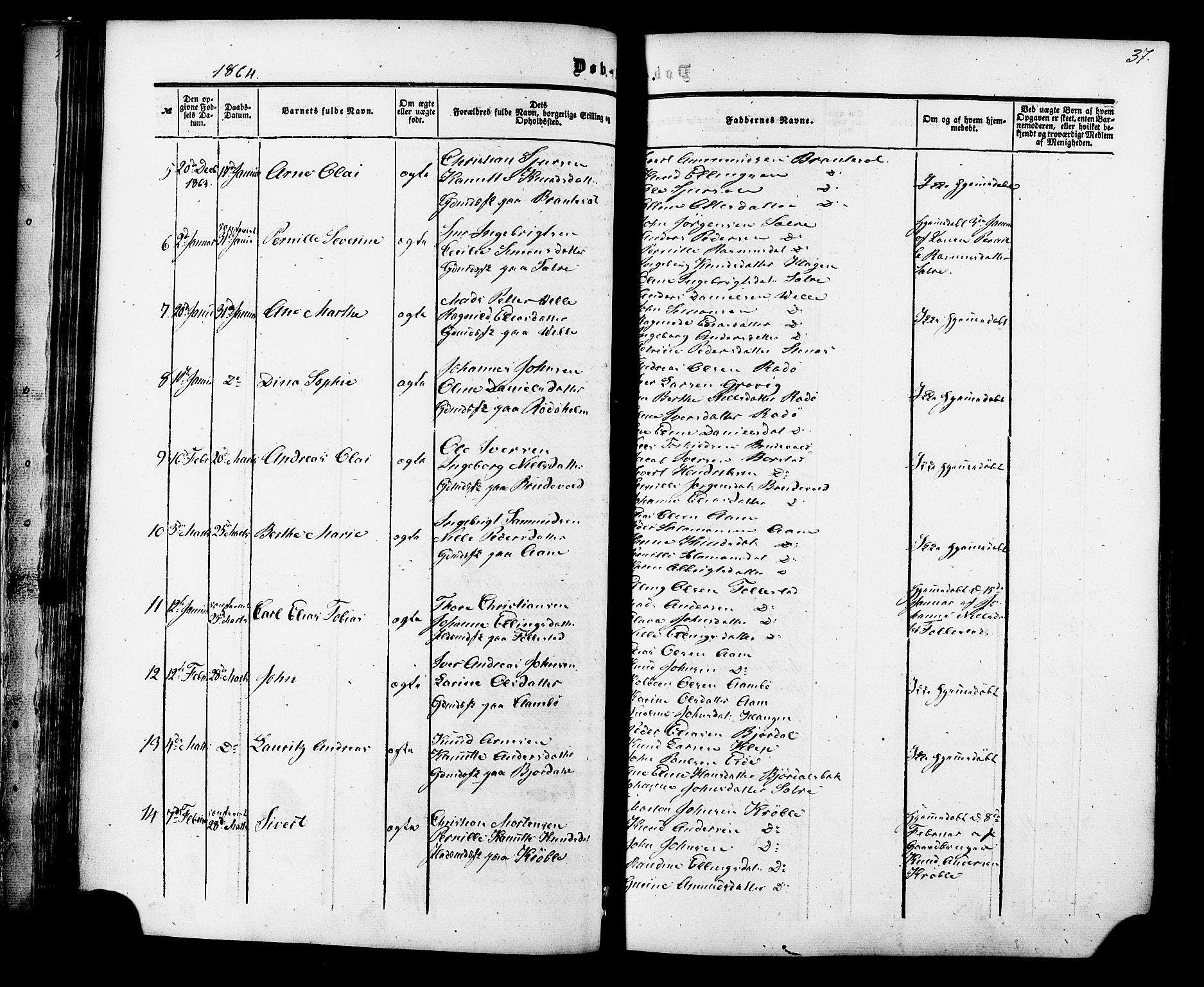 Ministerialprotokoller, klokkerbøker og fødselsregistre - Møre og Romsdal, AV/SAT-A-1454/513/L0175: Parish register (official) no. 513A02, 1856-1877, p. 37