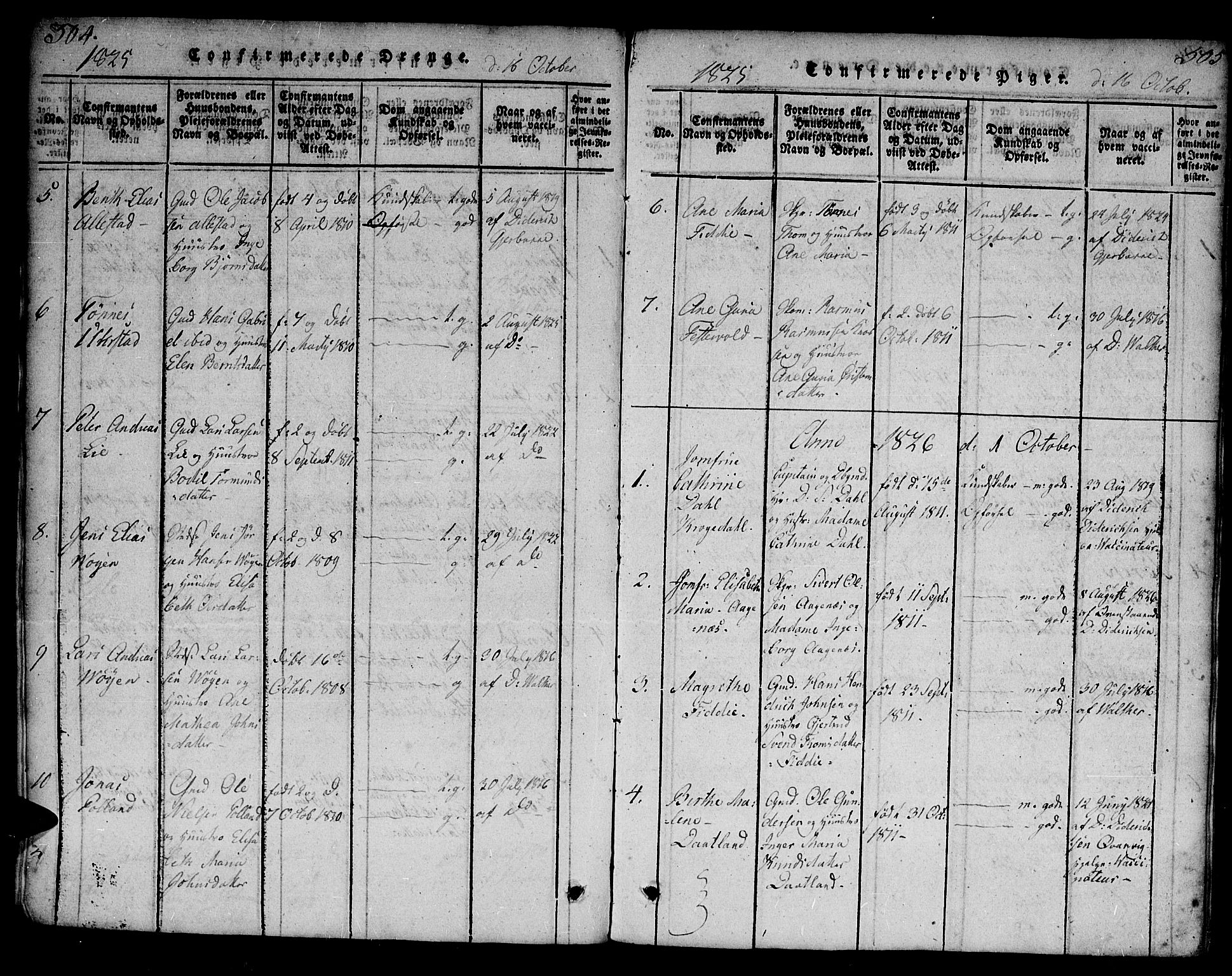 Flekkefjord sokneprestkontor, AV/SAK-1111-0012/F/Fa/Fab/L0003: Parish register (official) no. A 3, 1815-1830, p. 504-505