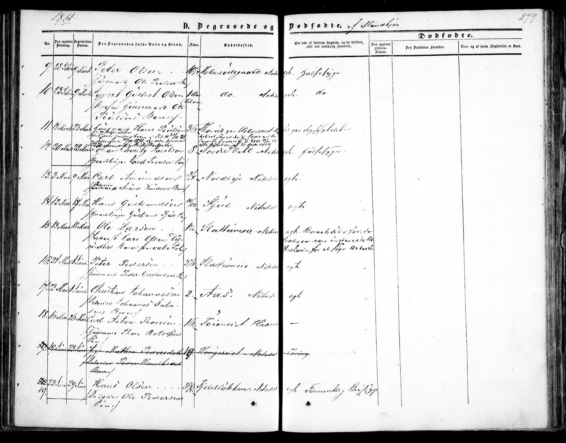 Nittedal prestekontor Kirkebøker, AV/SAO-A-10365a/F/Fa/L0005: Parish register (official) no. I 5, 1850-1862, p. 279