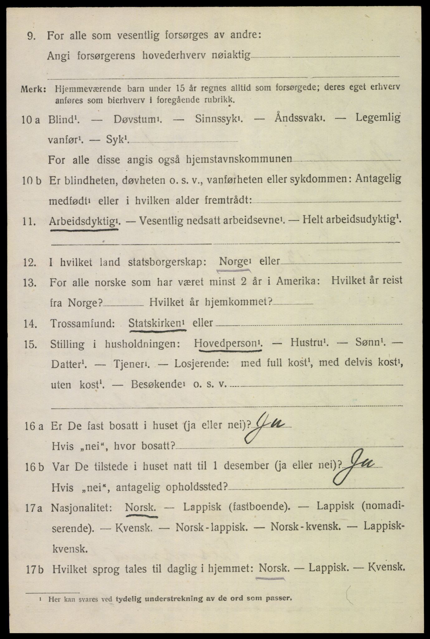 SAT, 1920 census for Bø, 1920, p. 9545