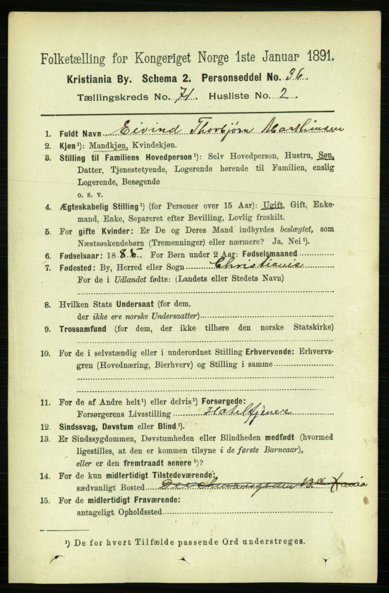 RA, 1891 census for 0301 Kristiania, 1891, p. 38978