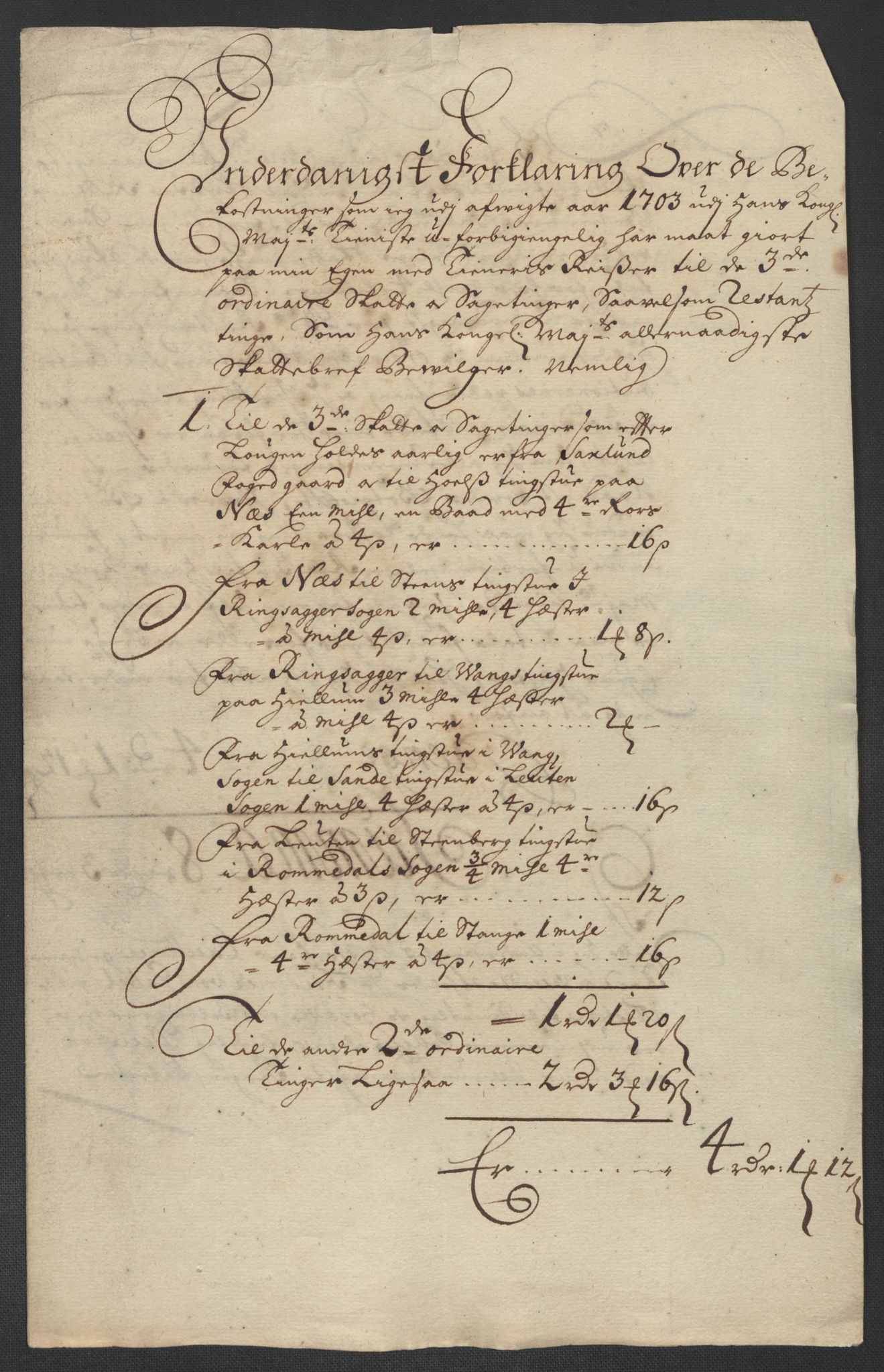 Rentekammeret inntil 1814, Reviderte regnskaper, Fogderegnskap, AV/RA-EA-4092/R16/L1041: Fogderegnskap Hedmark, 1703-1704, p. 200