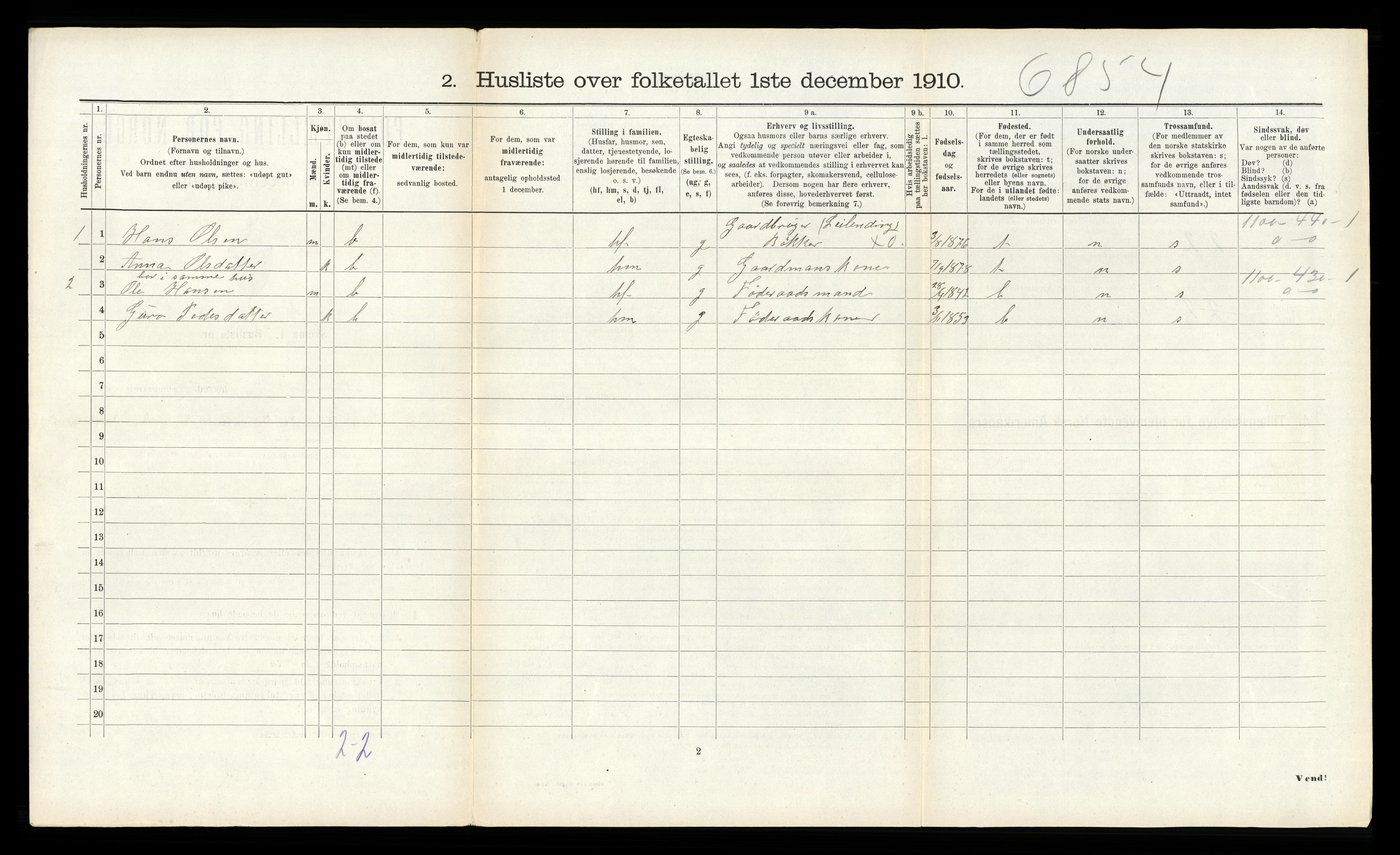 RA, 1910 census for Kvinnherad, 1910, p. 282