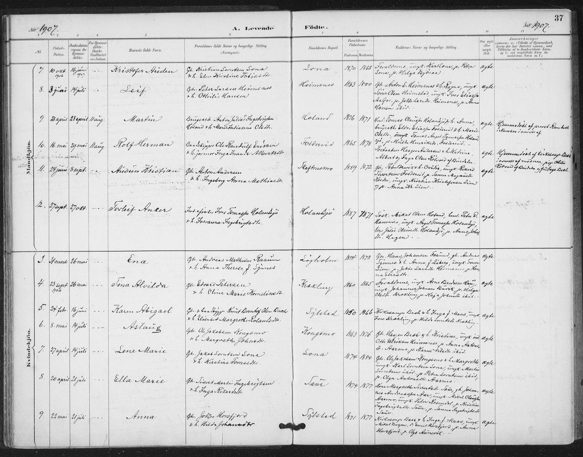 Ministerialprotokoller, klokkerbøker og fødselsregistre - Nord-Trøndelag, SAT/A-1458/783/L0660: Parish register (official) no. 783A02, 1886-1918, p. 37