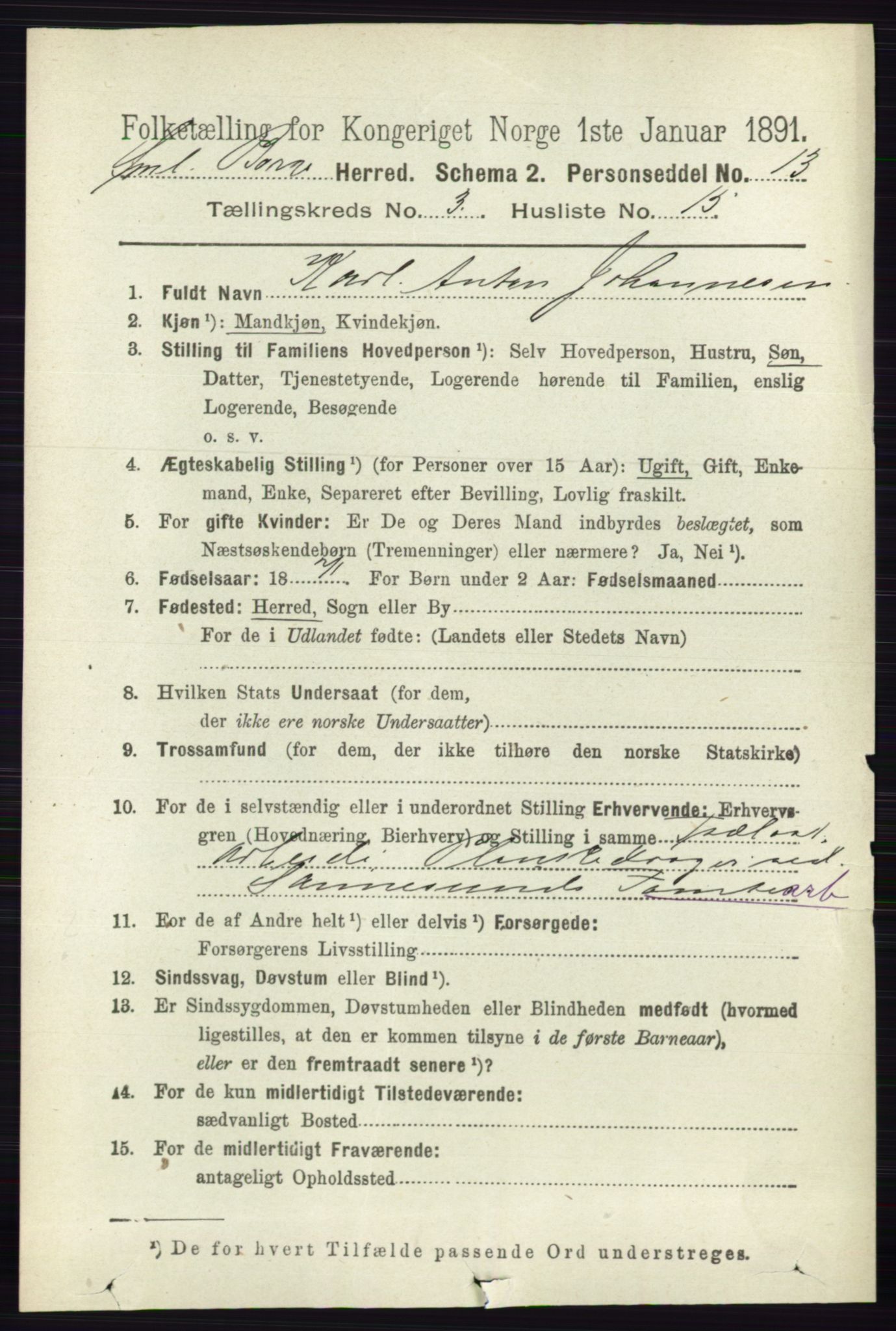 RA, 1891 census for 0113 Borge, 1891, p. 1550