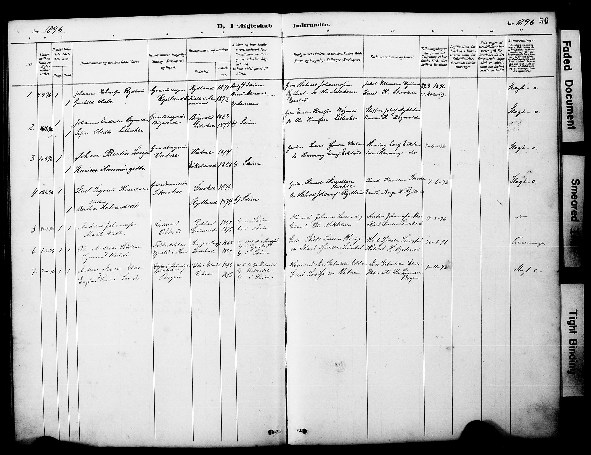 Alversund Sokneprestembete, SAB/A-73901/H/Ha/Hab: Parish register (copy) no. D 3, 1890-1908, p. 56
