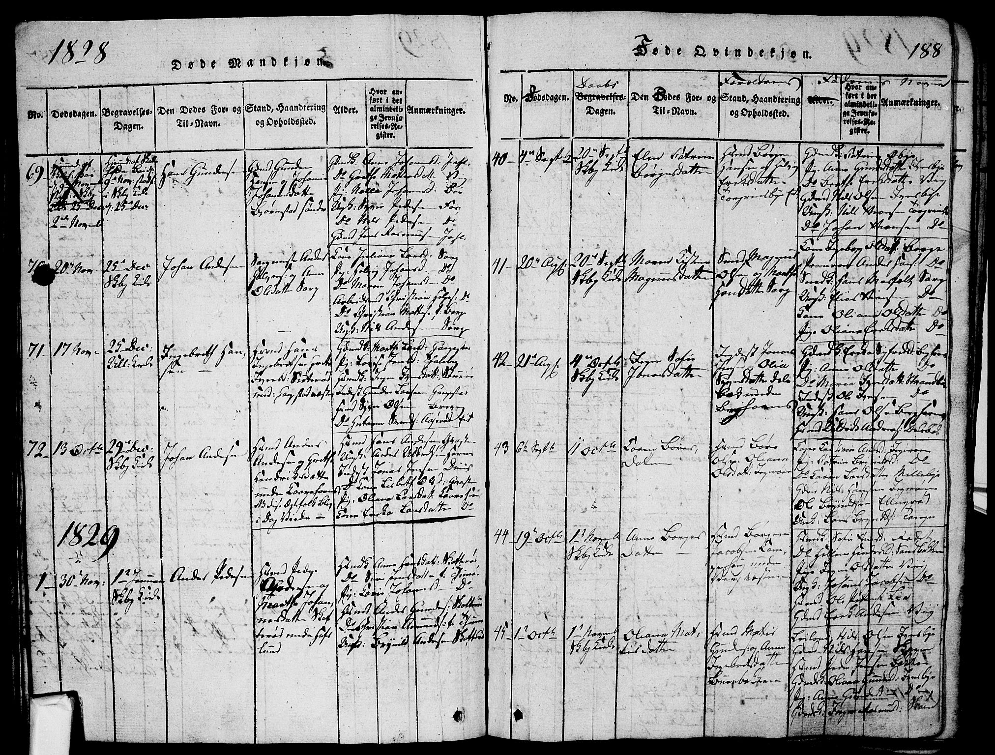 Skjeberg prestekontor Kirkebøker, SAO/A-10923/G/Ga/L0001: Parish register (copy) no. I 1, 1815-1830, p. 188