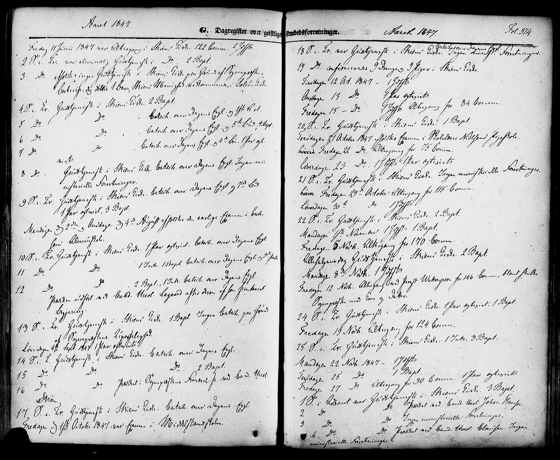 Skien kirkebøker, SAKO/A-302/F/Fa/L0006a: Parish register (official) no. 6A, 1843-1856, p. 514