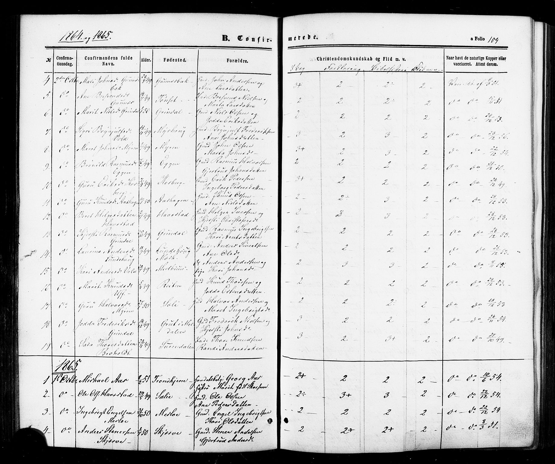 Ministerialprotokoller, klokkerbøker og fødselsregistre - Sør-Trøndelag, SAT/A-1456/674/L0870: Parish register (official) no. 674A02, 1861-1879, p. 109