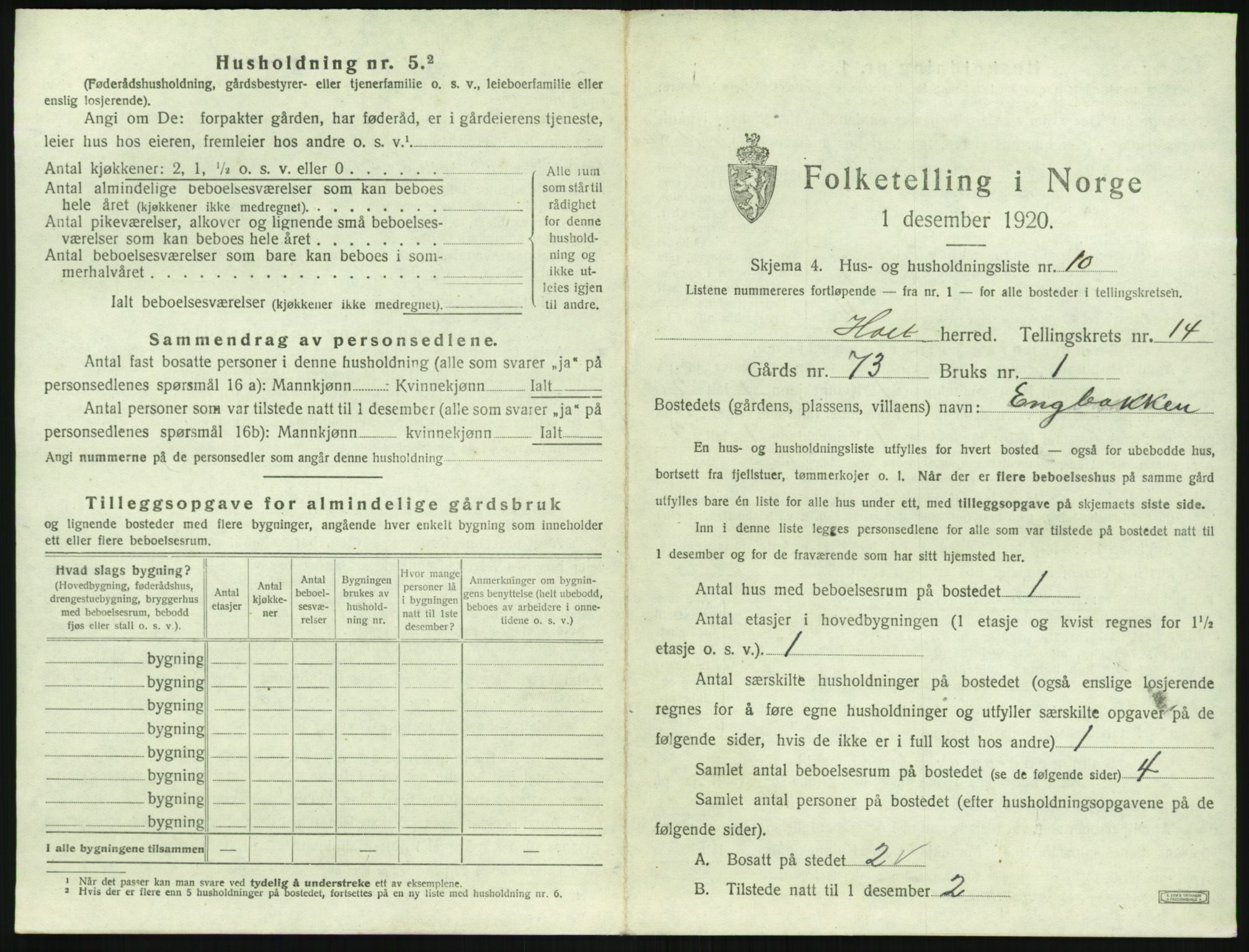 SAK, 1920 census for Holt, 1920, p. 1440