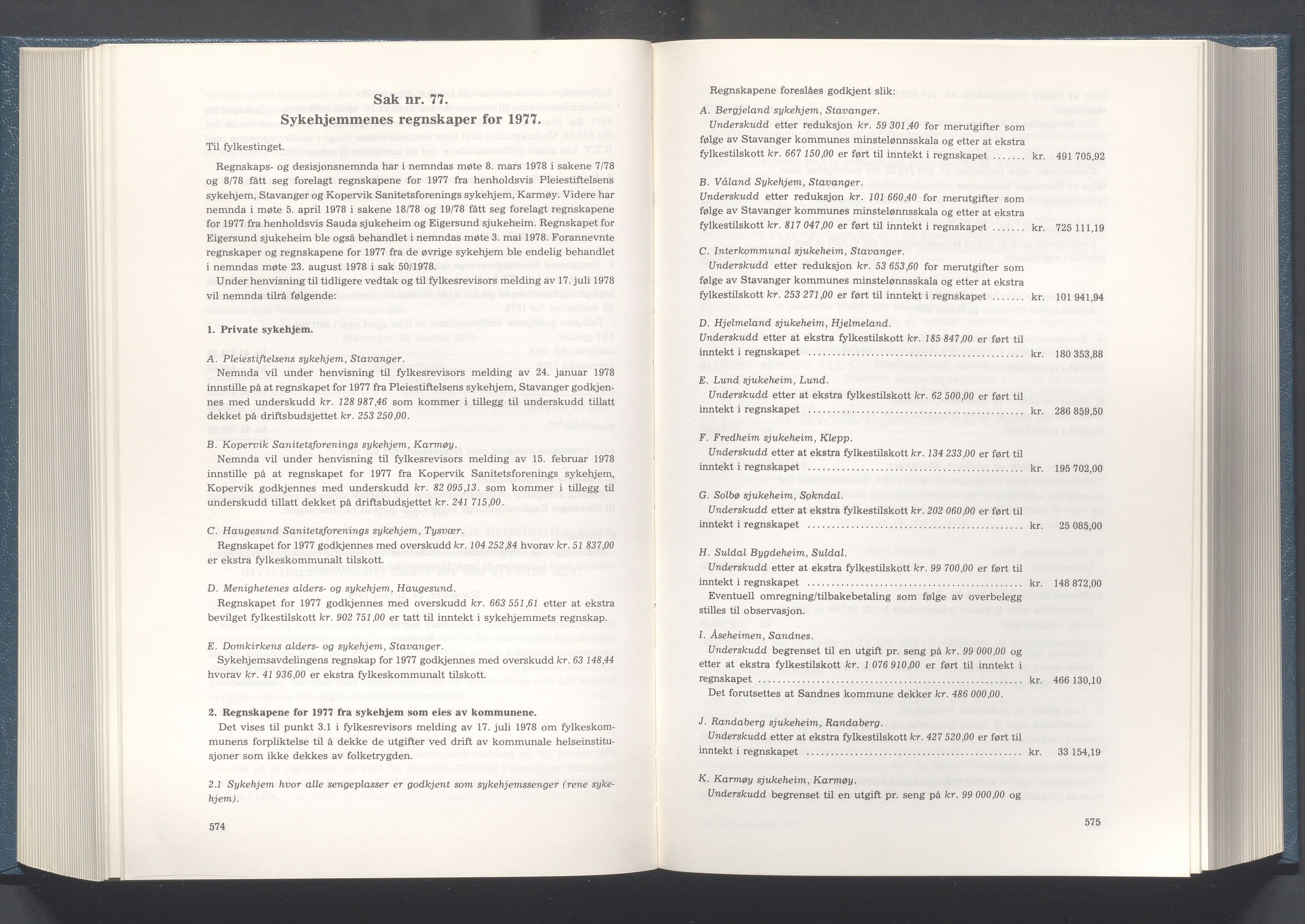 Rogaland fylkeskommune - Fylkesrådmannen , IKAR/A-900/A/Aa/Aaa/L0098: Møtebok , 1978, p. 574-575