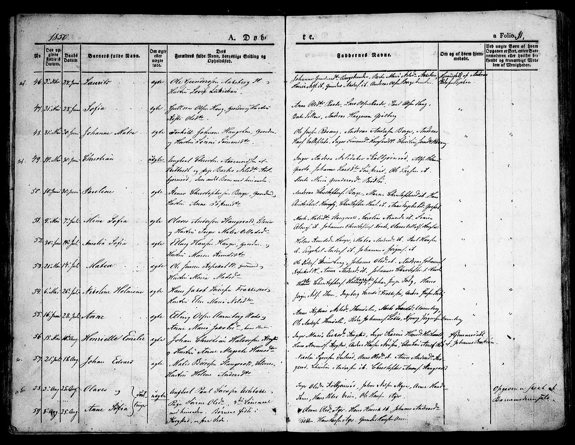 Råde prestekontor kirkebøker, AV/SAO-A-2009/F/Fa/L0005: Parish register (official) no. 5, 1830-1853, p. 91