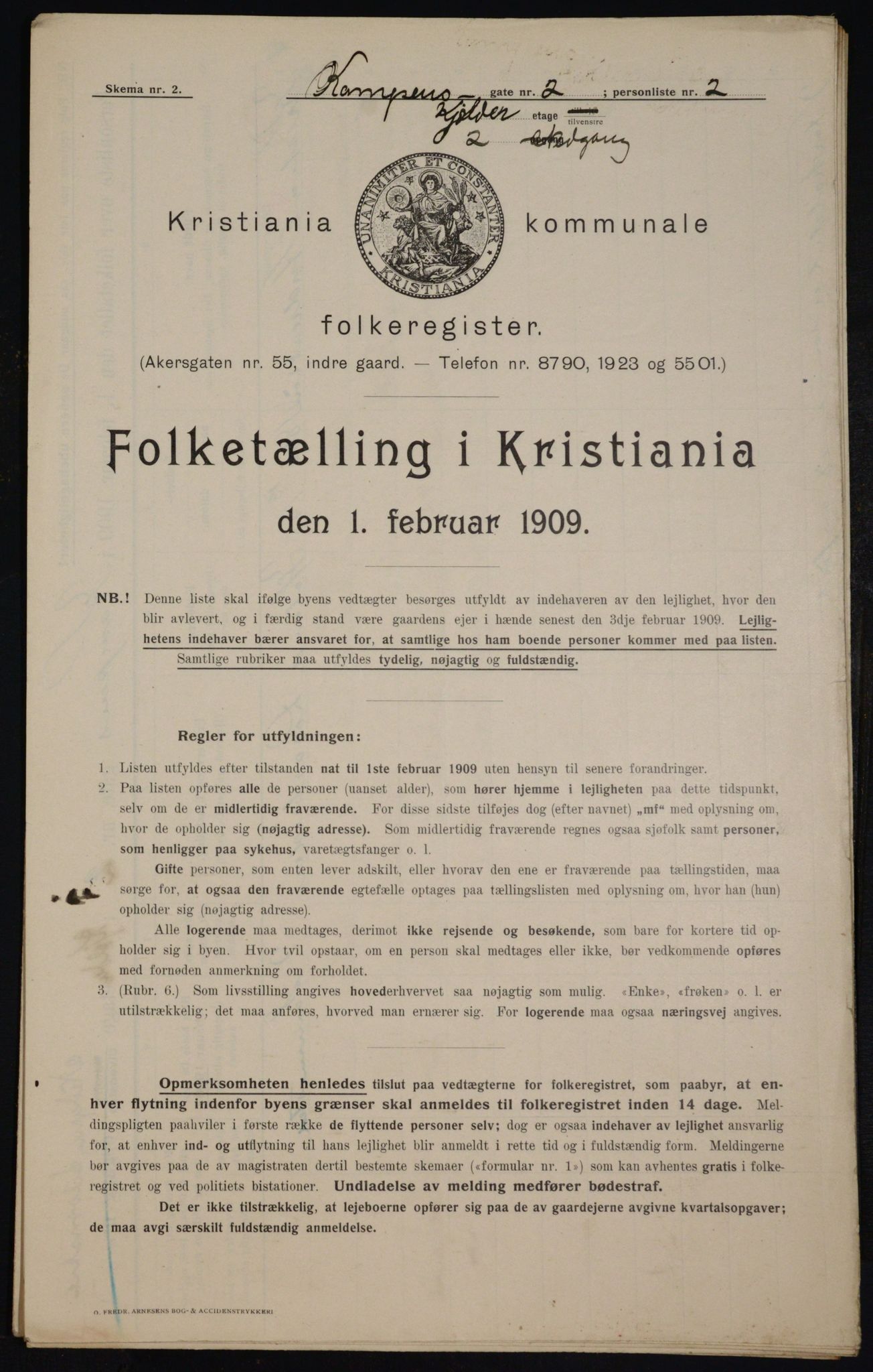 OBA, Municipal Census 1909 for Kristiania, 1909, p. 43590